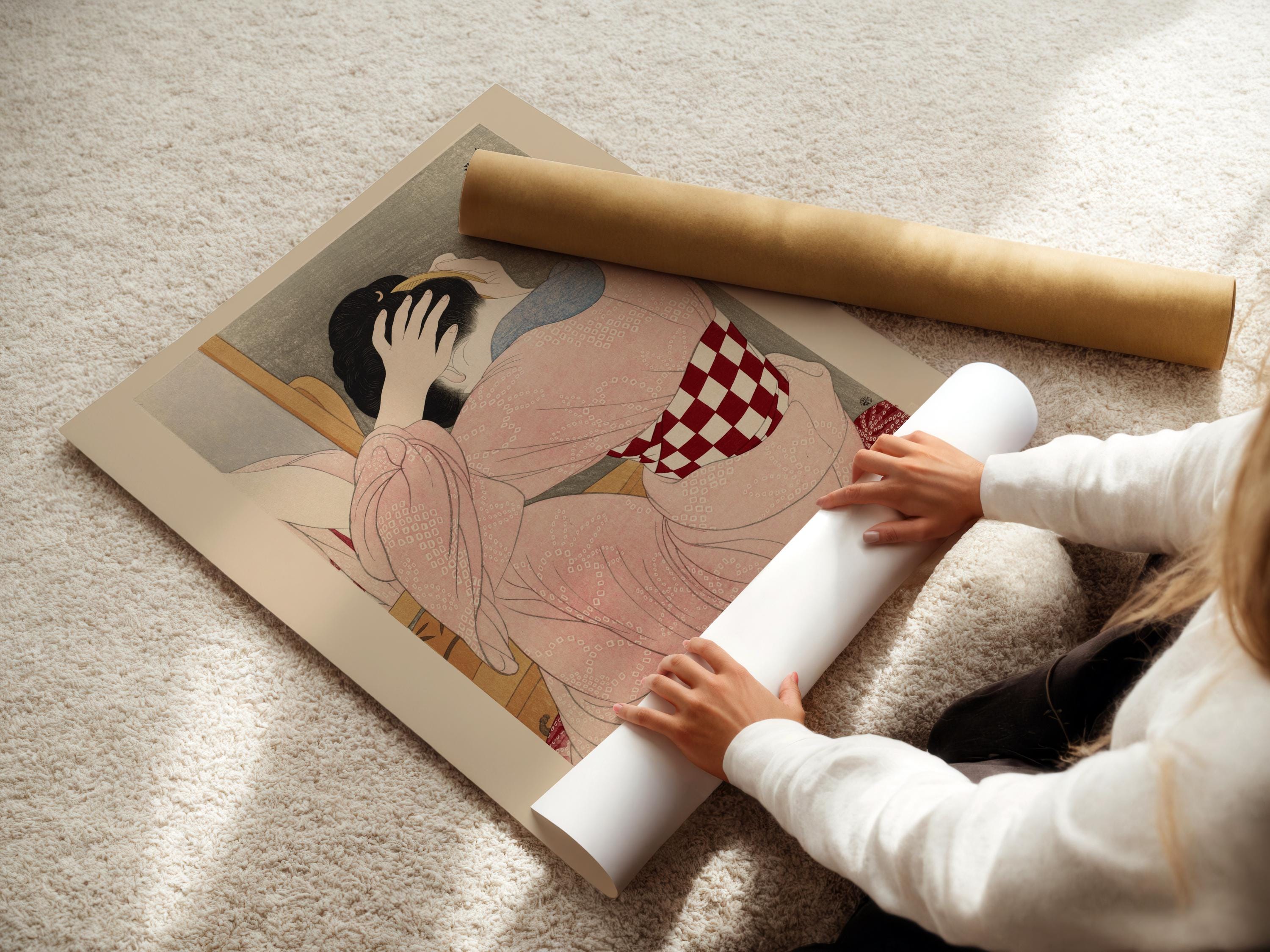 Ito Shinsui - The Pink Kimono: Japanese Woodblock Art Giclee Print - 9ArtPrints