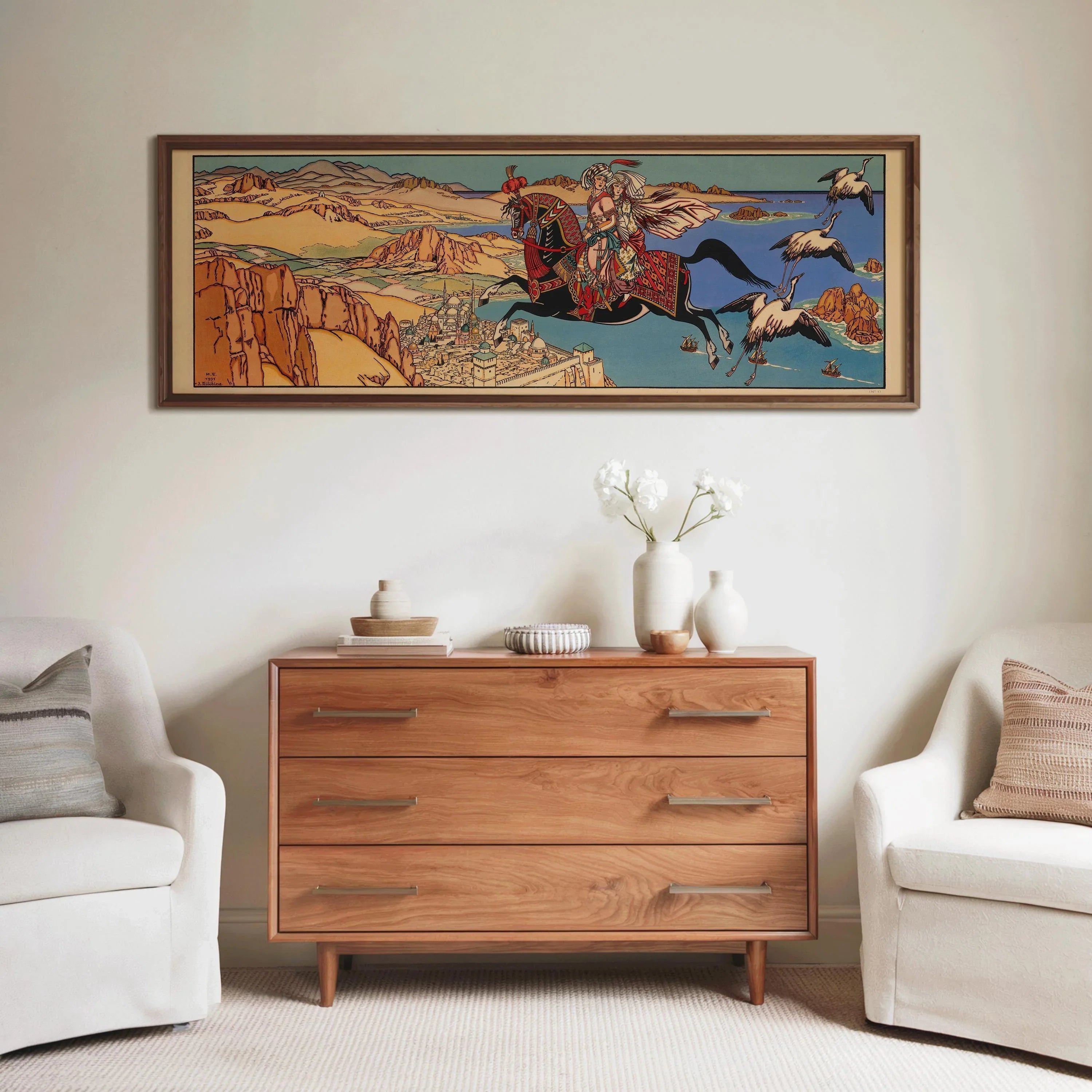 Ivan Bilibin - A Thousand and One Nights | An Enchanting Super Wide Vintage Fairytale Artwork (available handframed or unframed) 3x1 - 9ArtPrints