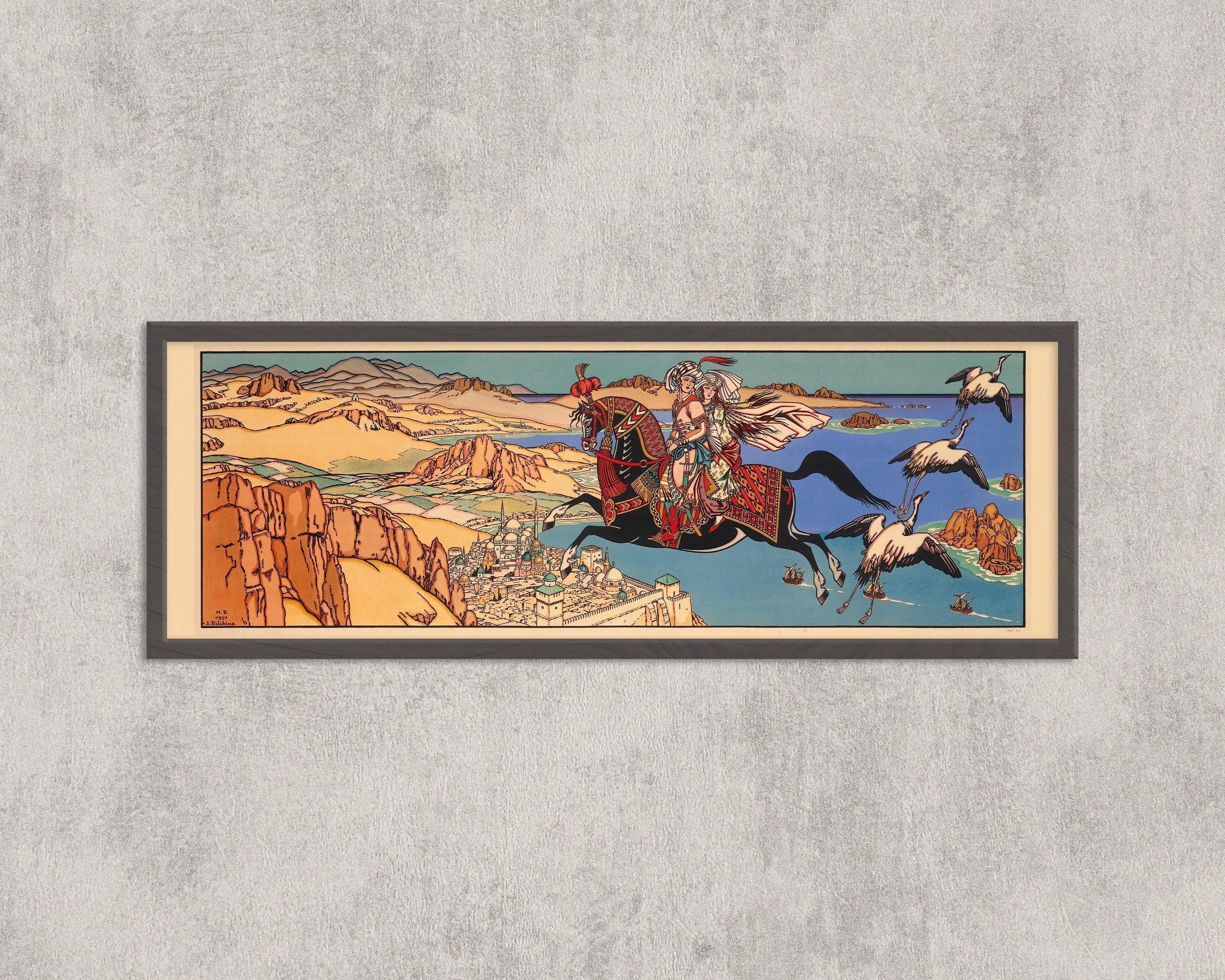 Ivan Bilibin - A Thousand and One Nights | An Enchanting Super Wide Vintage Fairytale Artwork (available handframed or unframed) 3x1 - 9ArtPrints