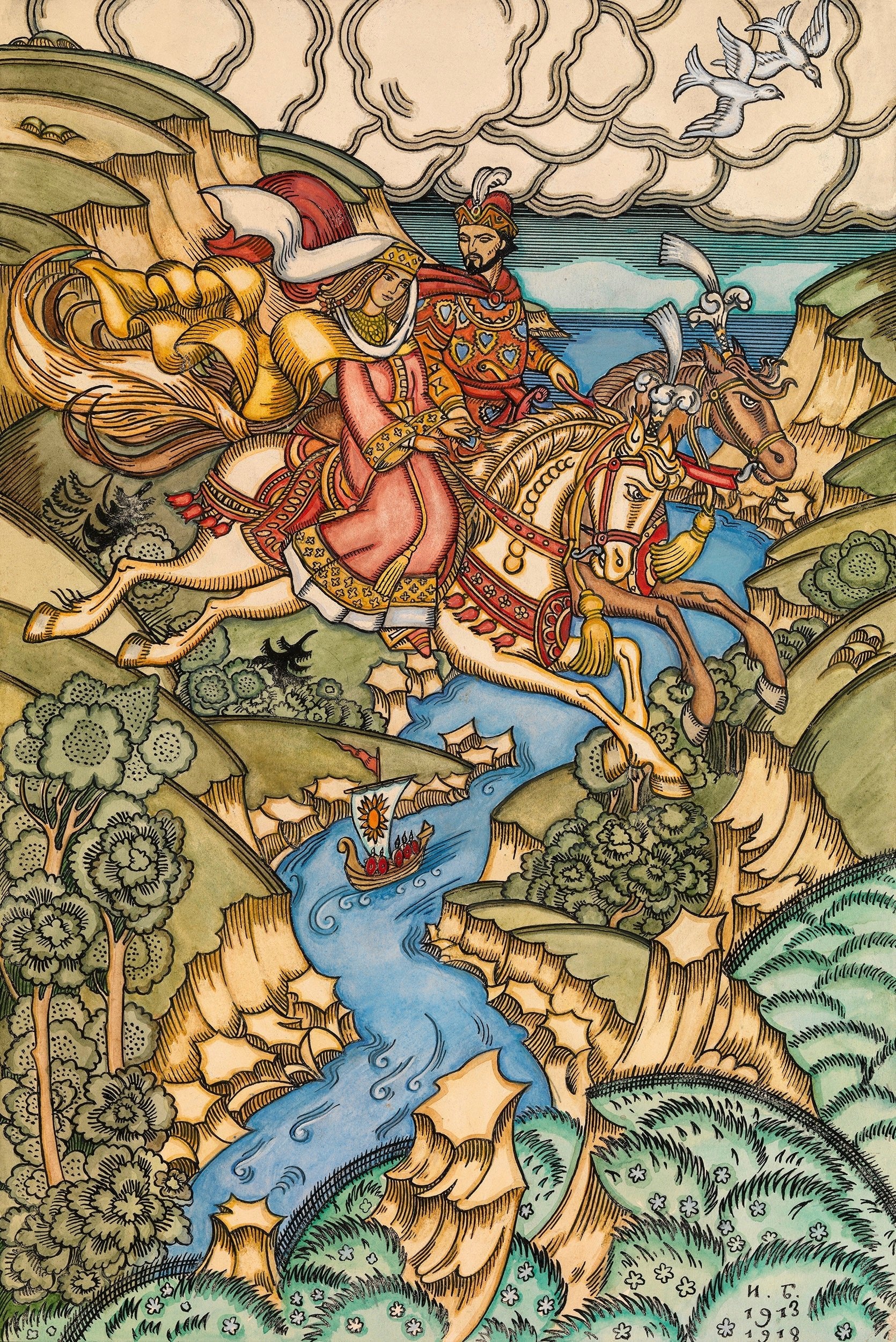 Ivan Bilibin — It doesn’t look like ‘Maria Morevna’ (1913–1918) | Russian Fairy Tale Print - 9ArtPrints