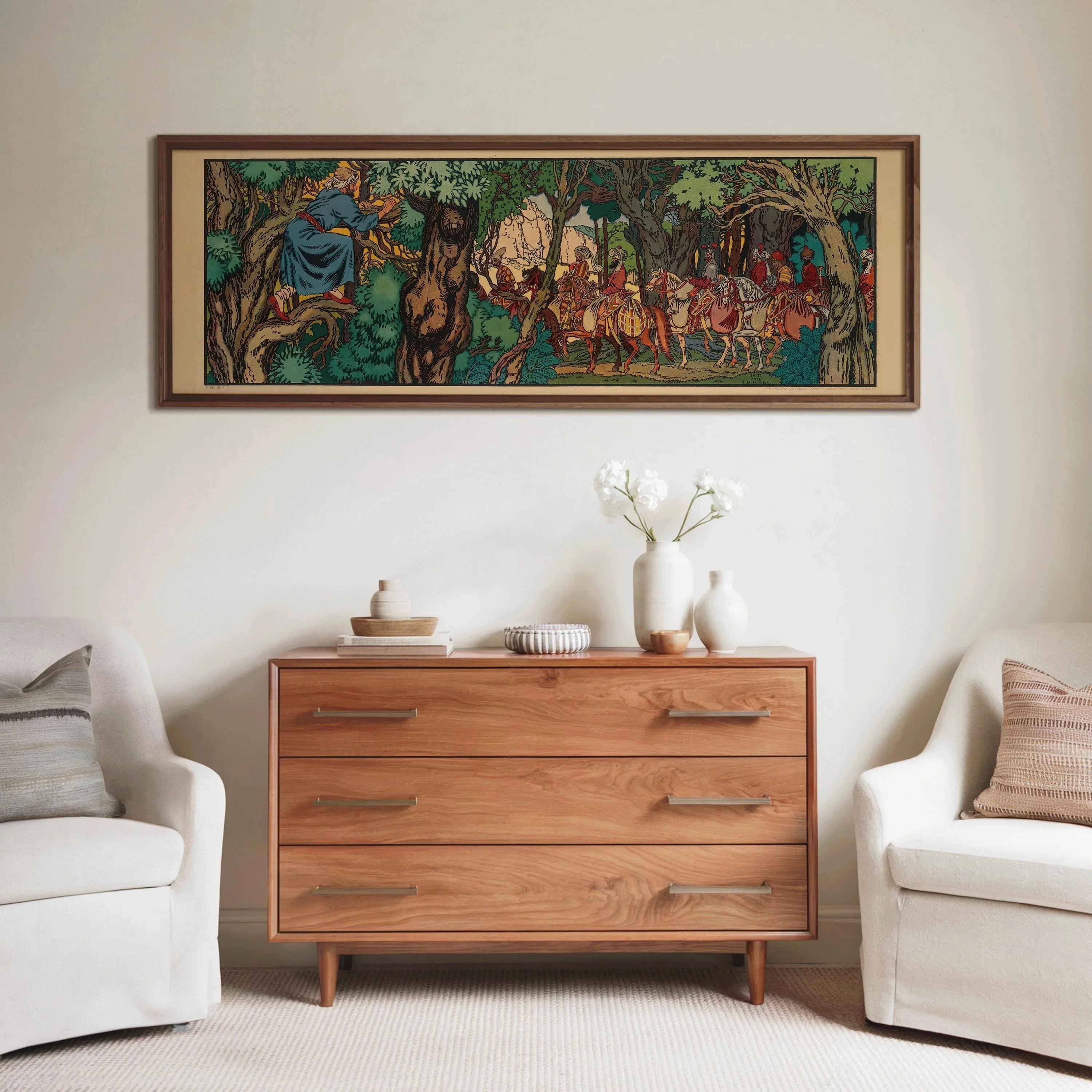 Ivan Bilibin - The Hunt | An Enchanting Super Wide Vintage Fairytale Artwork (available handframed or unframed) 3x1 - 9ArtPrints