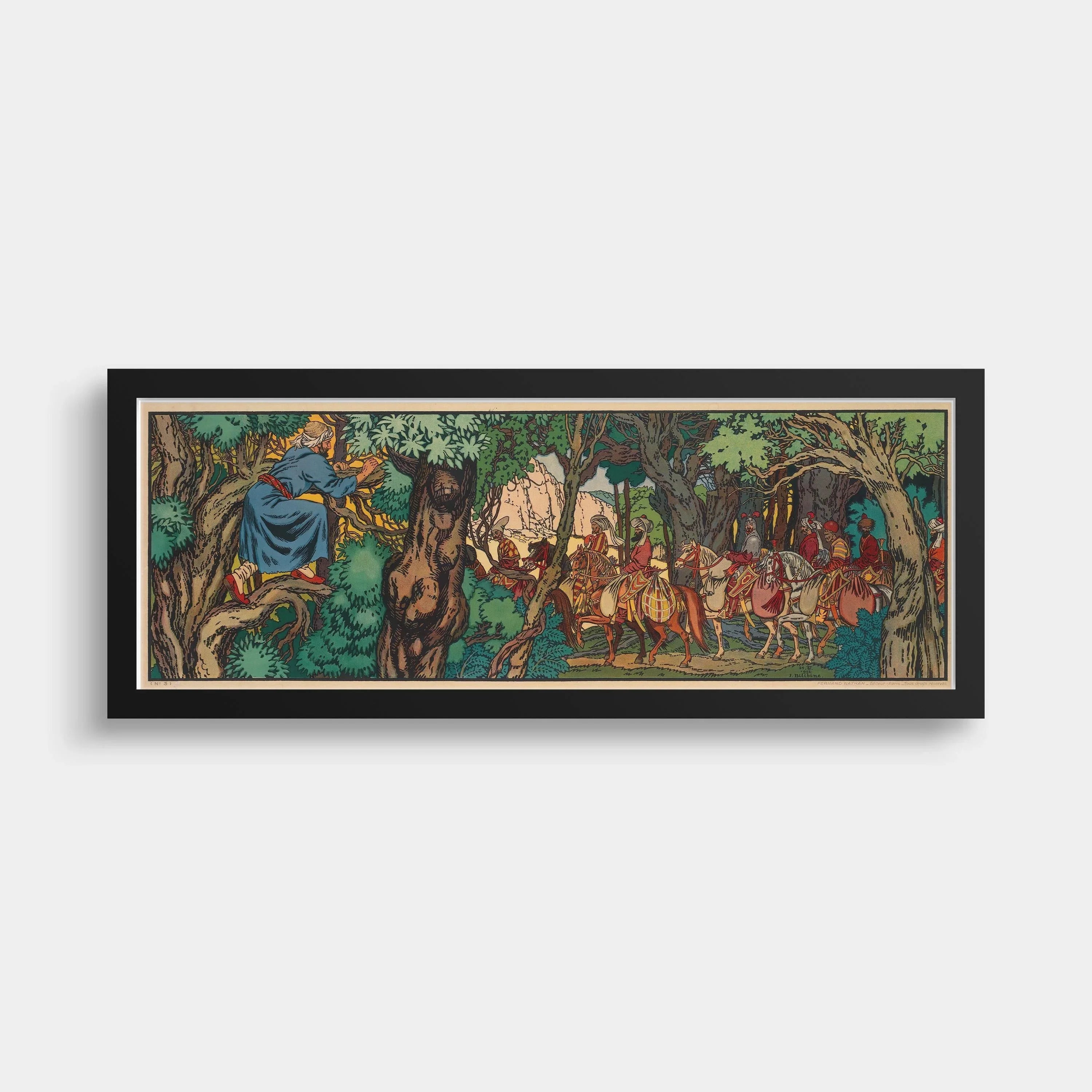 Ivan Bilibin - The Hunt | An Enchanting Super Wide Vintage Fairytale Artwork (available handframed or unframed) 3x1 - 9ArtPrints