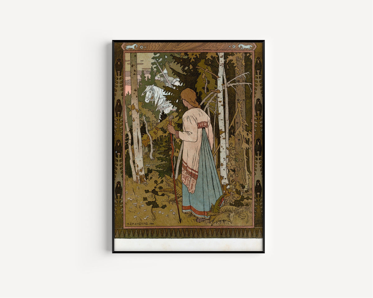 Ivan Bilibin — Vasilisa and the White Horseman (1902) | Russian Fairy Tale Illustration Print - 9ArtPrints