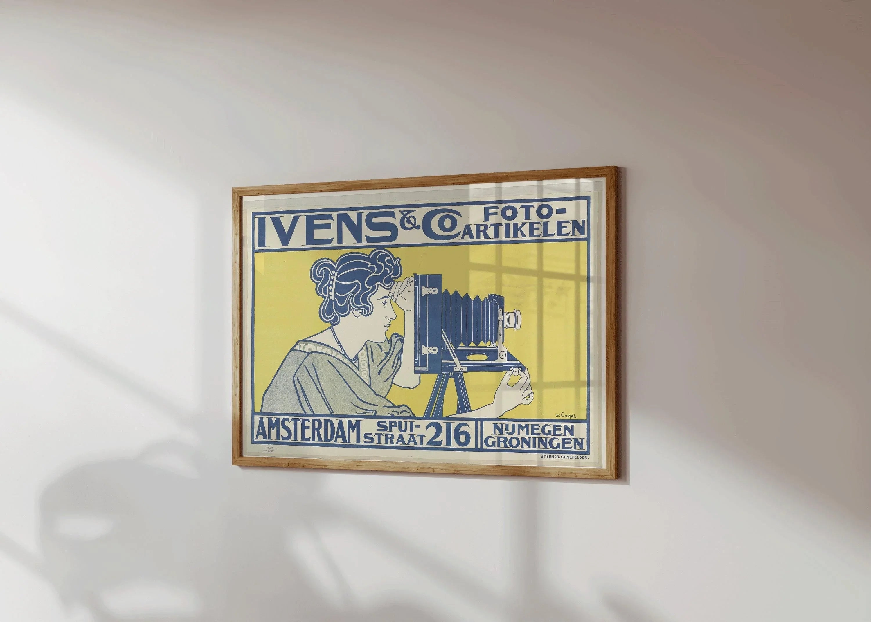 Ivens Foto | Vintage Ad Print in Blue and Yellow (available handframed or unframed) - 9ArtPrints