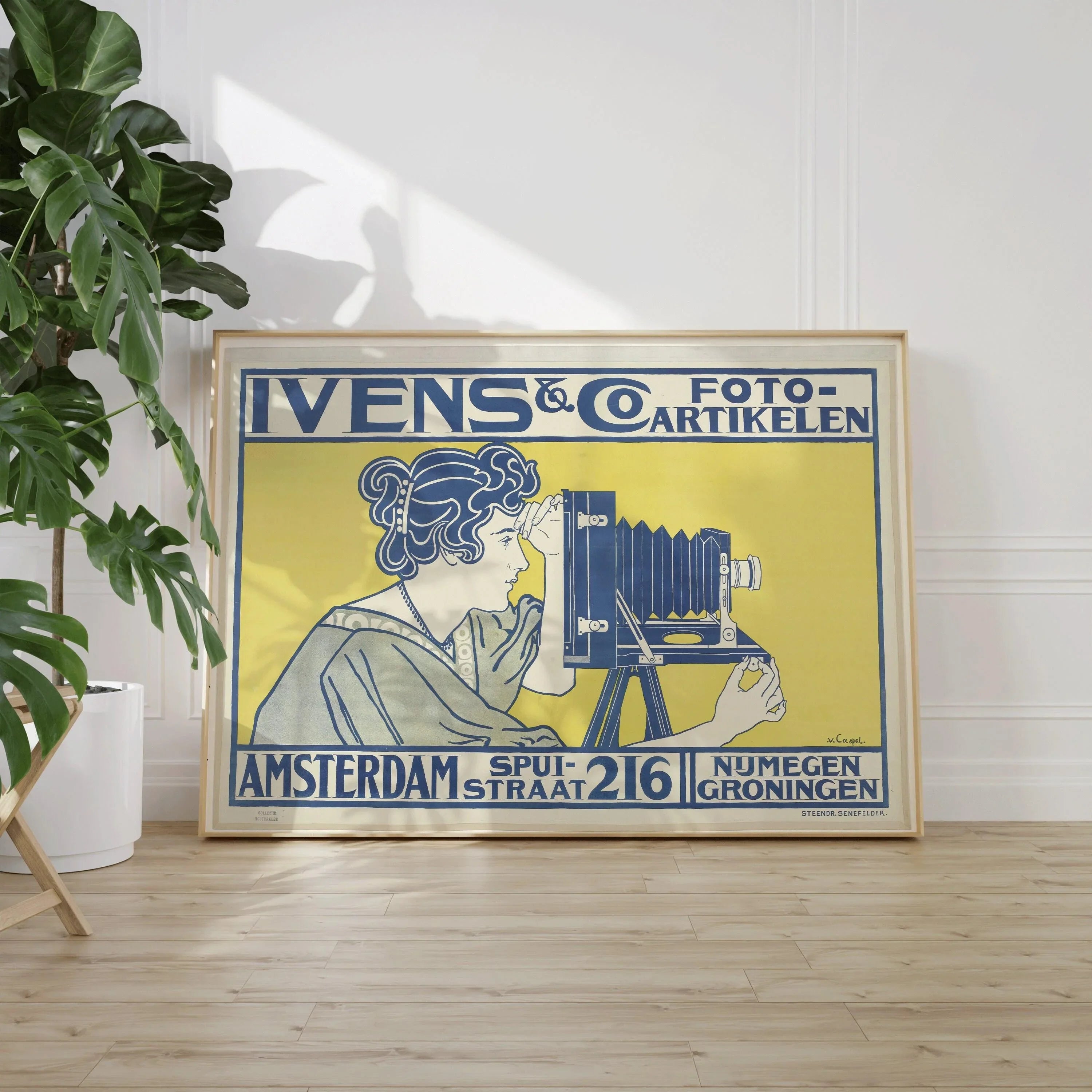 Ivens Foto | Vintage Ad Print in Blue and Yellow (available handframed or unframed) - 9ArtPrints