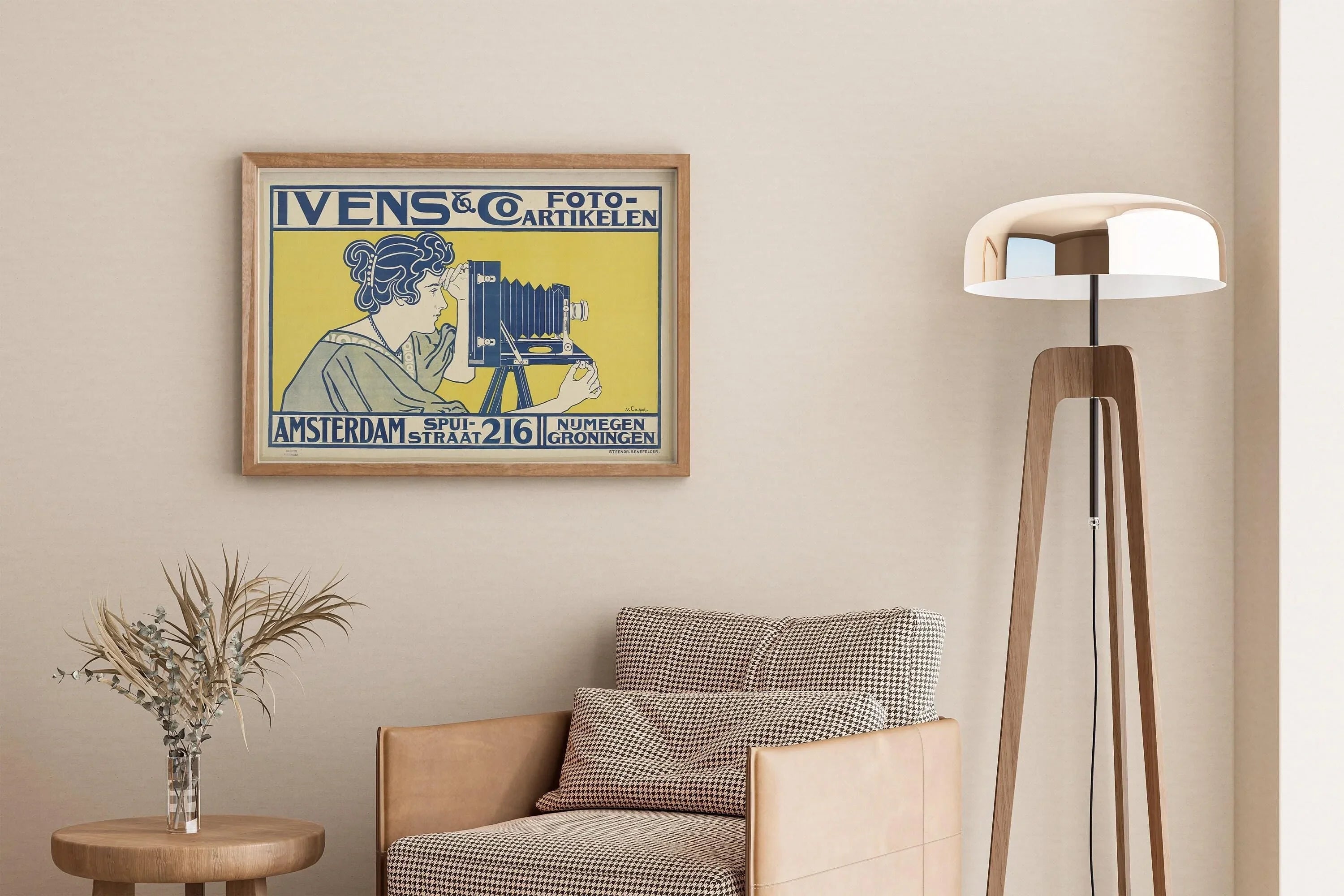 Ivens Foto | Vintage Ad Print in Blue and Yellow (available handframed or unframed) - 9ArtPrints