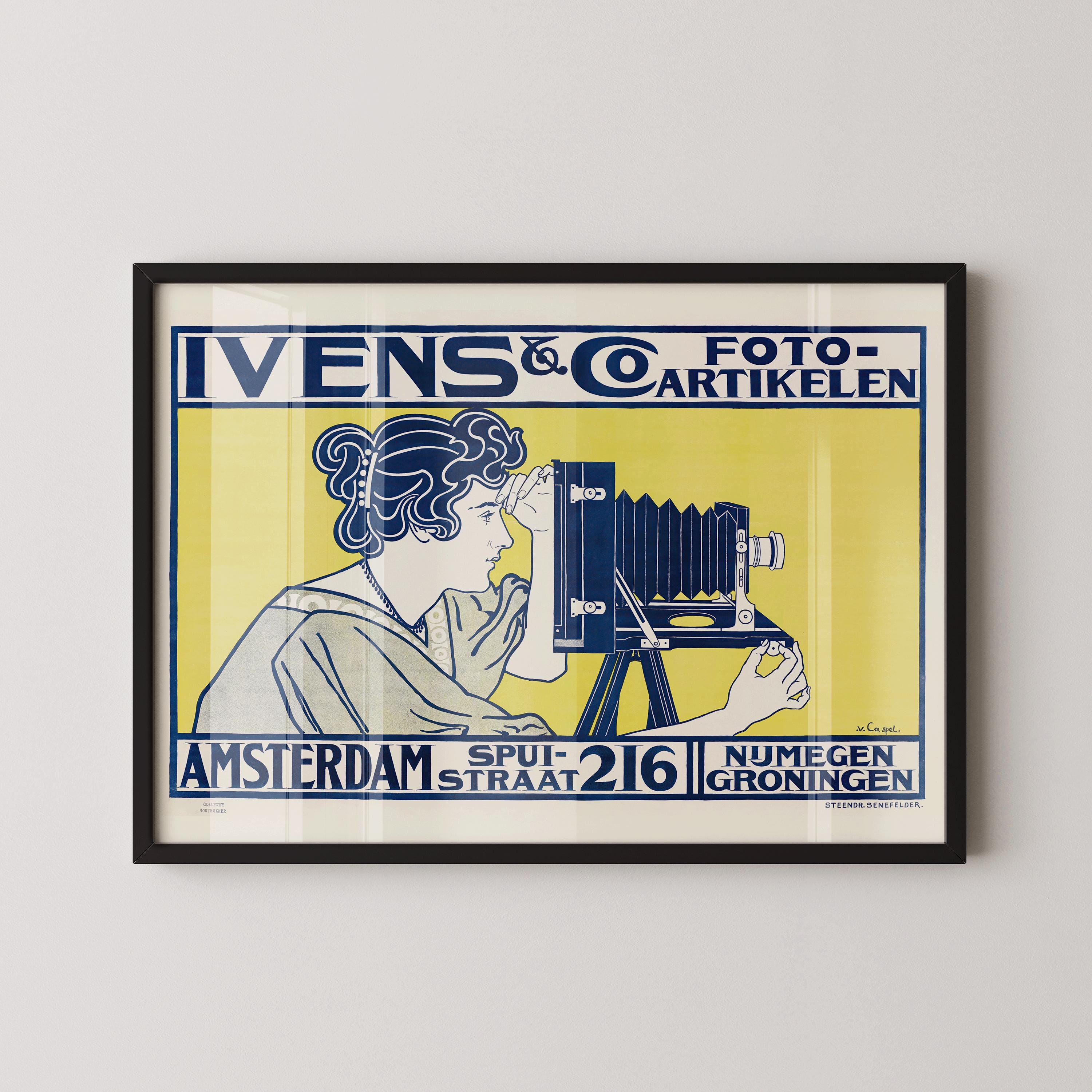 Ivens Photography | Vintage Ad Print in Blue and Yellow