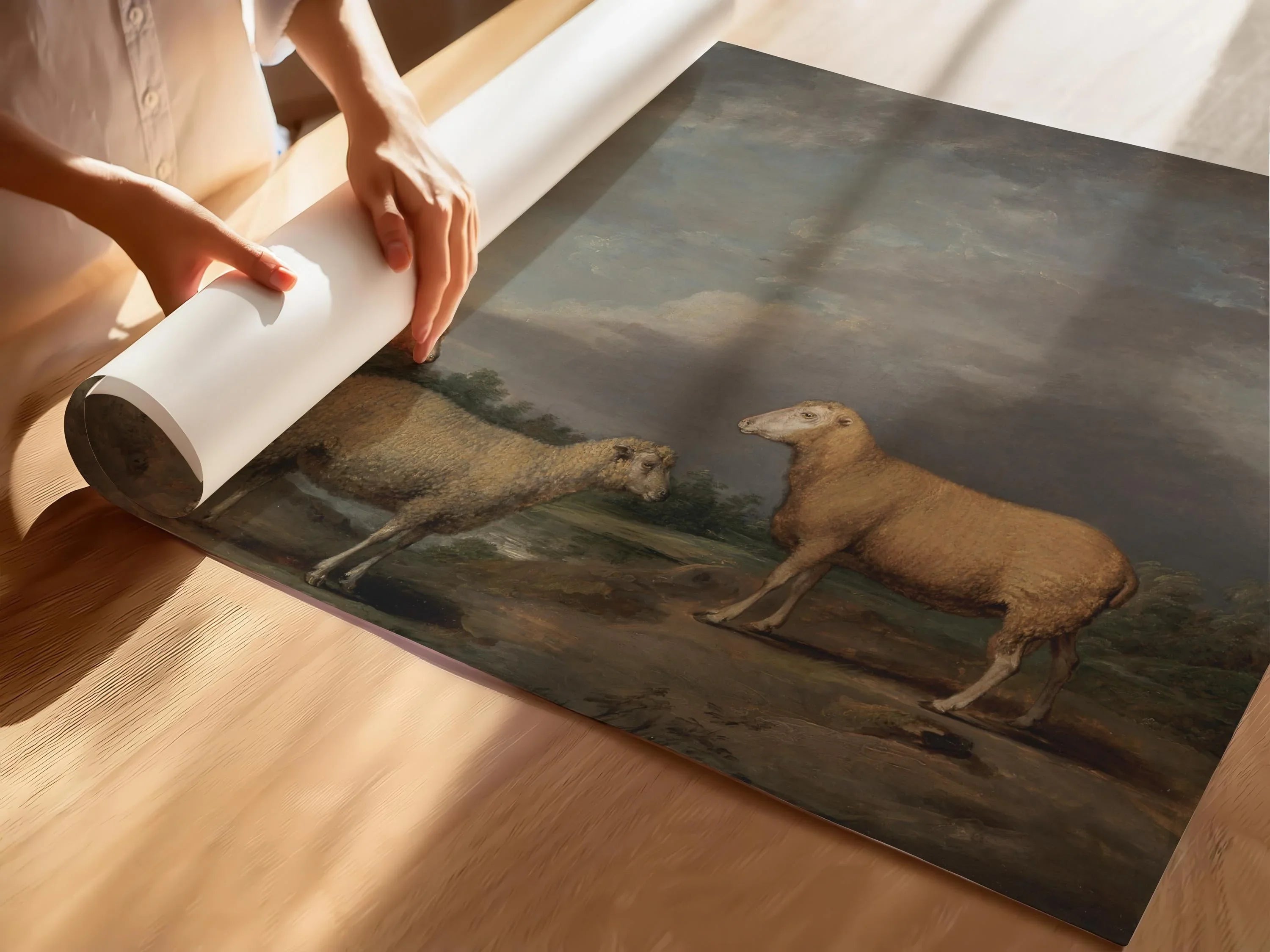 James Ward - Ryelands Sheep | Famous Moody Landscape Art (available handramed or unframed) - 9ArtPrints