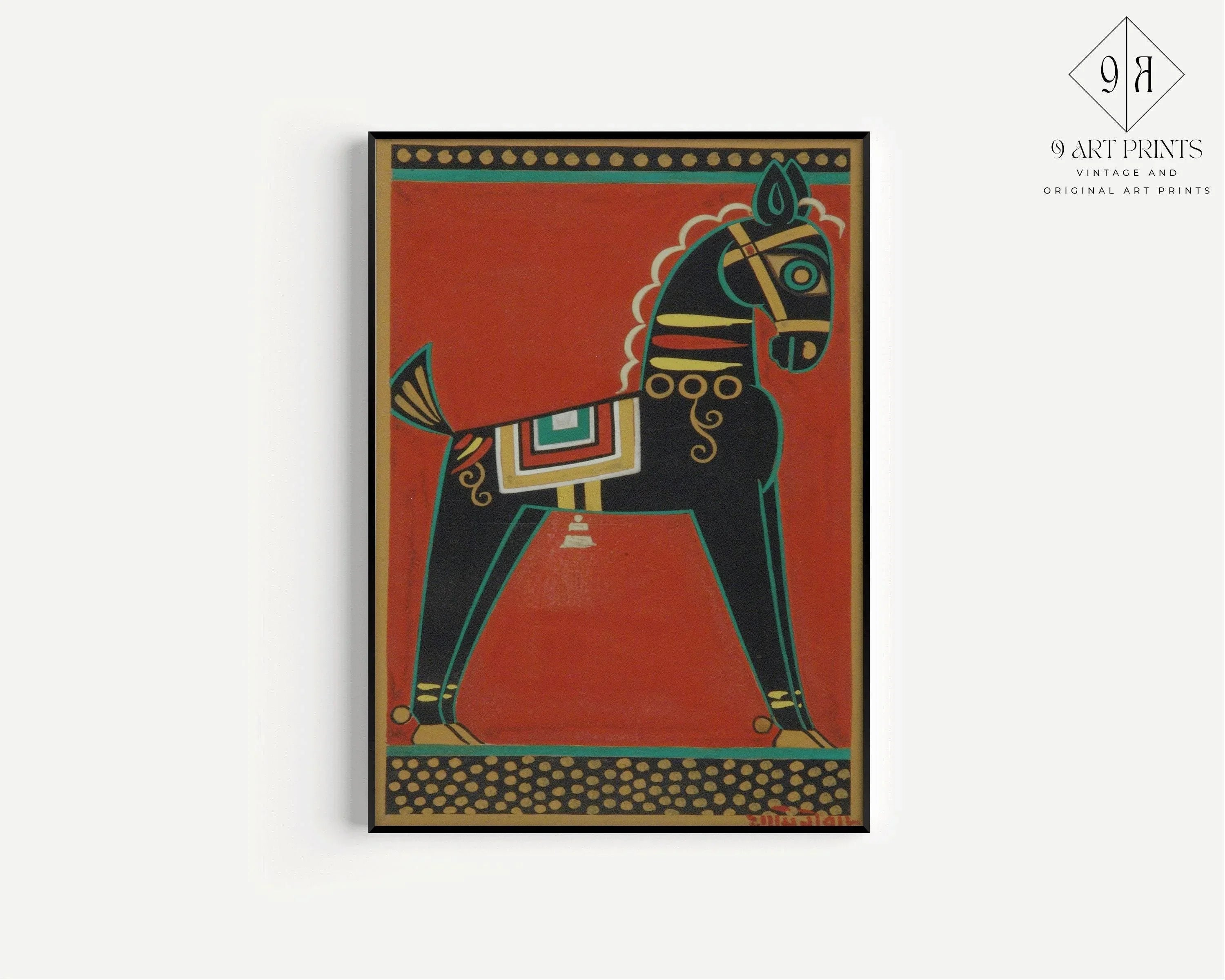 Jamini Roy - Black Horse (Kalo Ghora) | Bengali Art