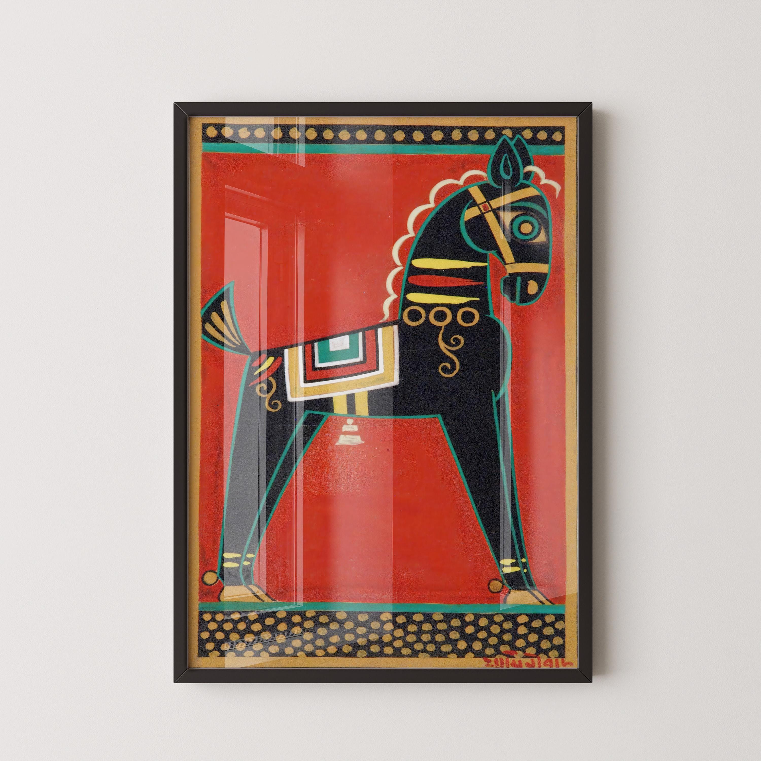 Jamini Roy - Black Horse (Kalo Ghora) | Bengali Art