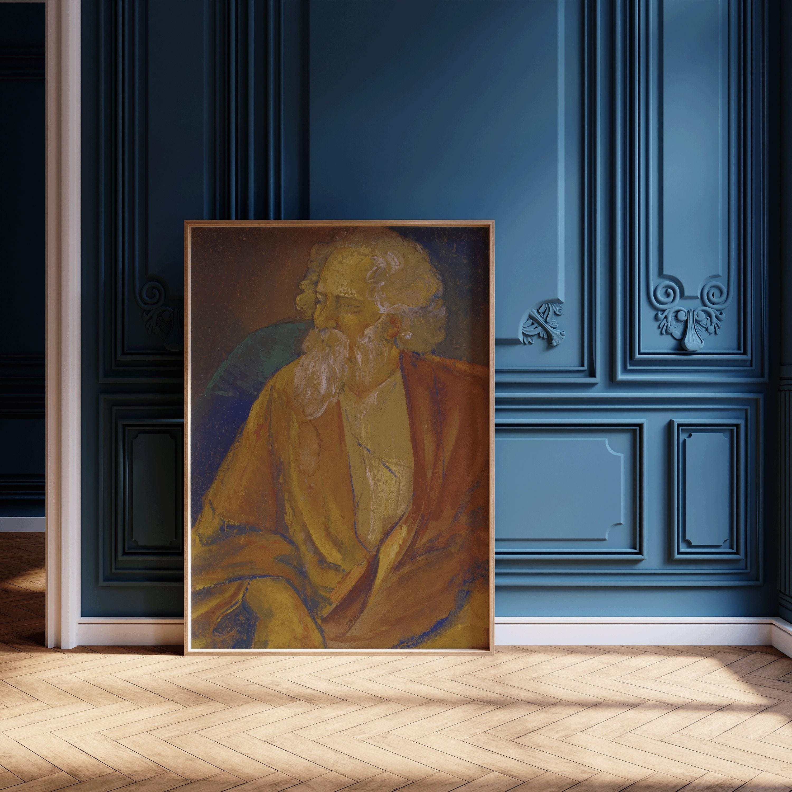 Jamini Roy - Rabindranath Tagore | Bengali Art (available handframed or unframed) - 9ArtPrints