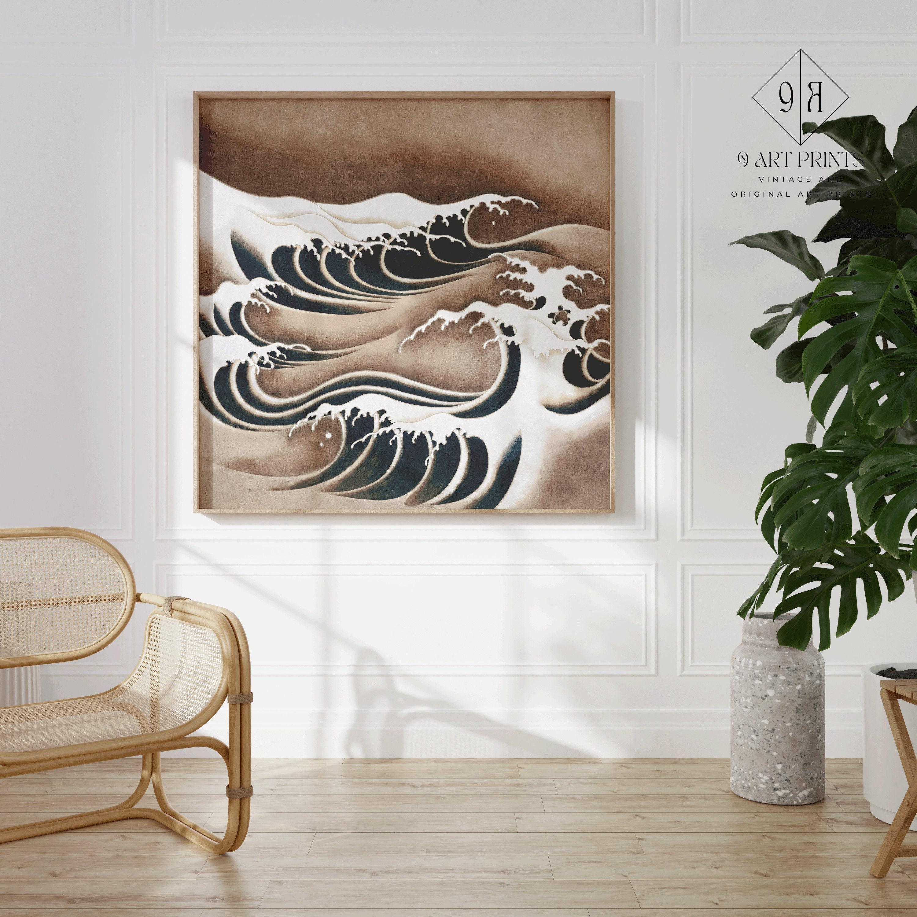 Japanese Waves Art Print: Vintage Swirling Ocean Giclee Print (1x1) - 9ArtPrints