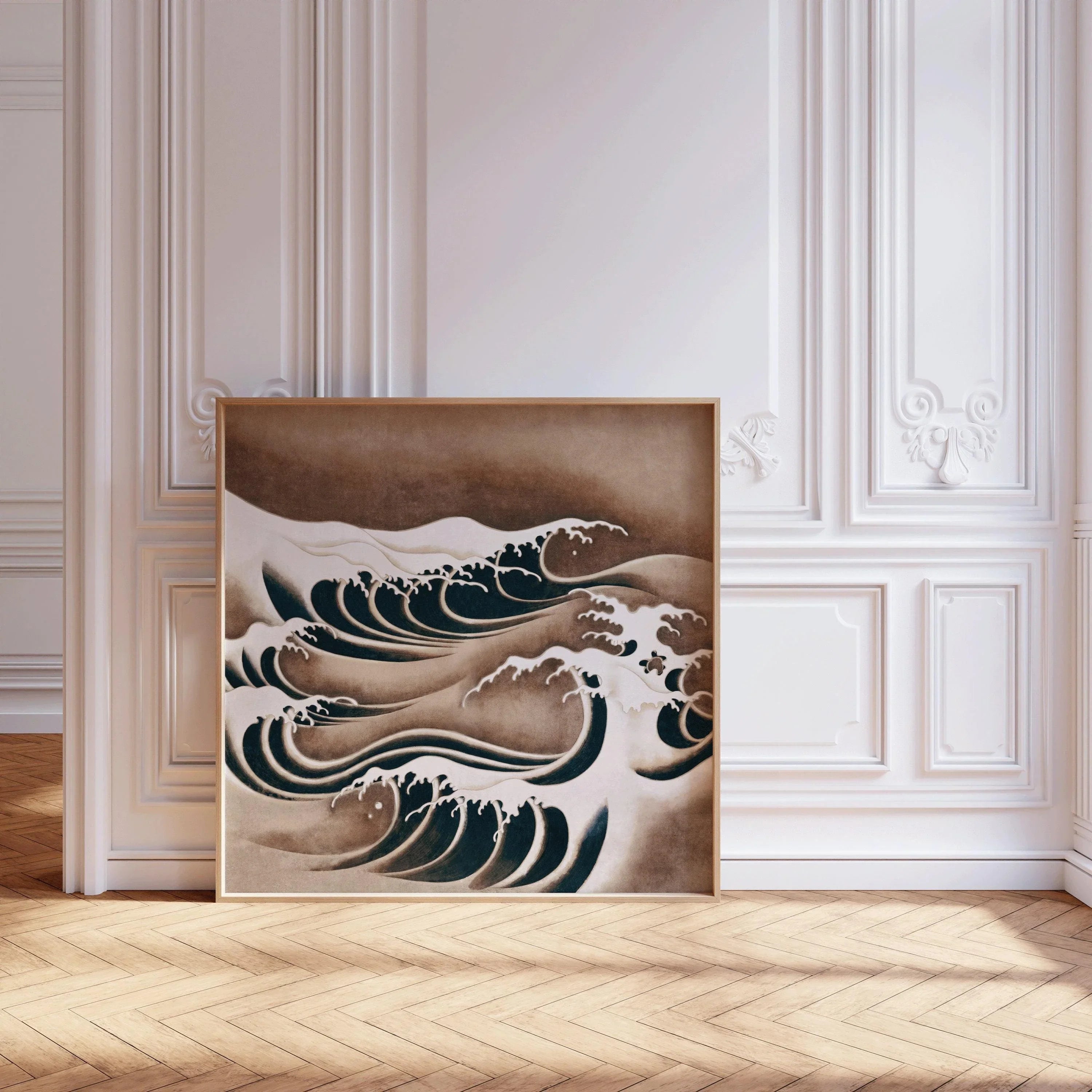 Japanese Waves Art Print: Vintage Swirling Ocean Giclee Print (1x1) - 9ArtPrints