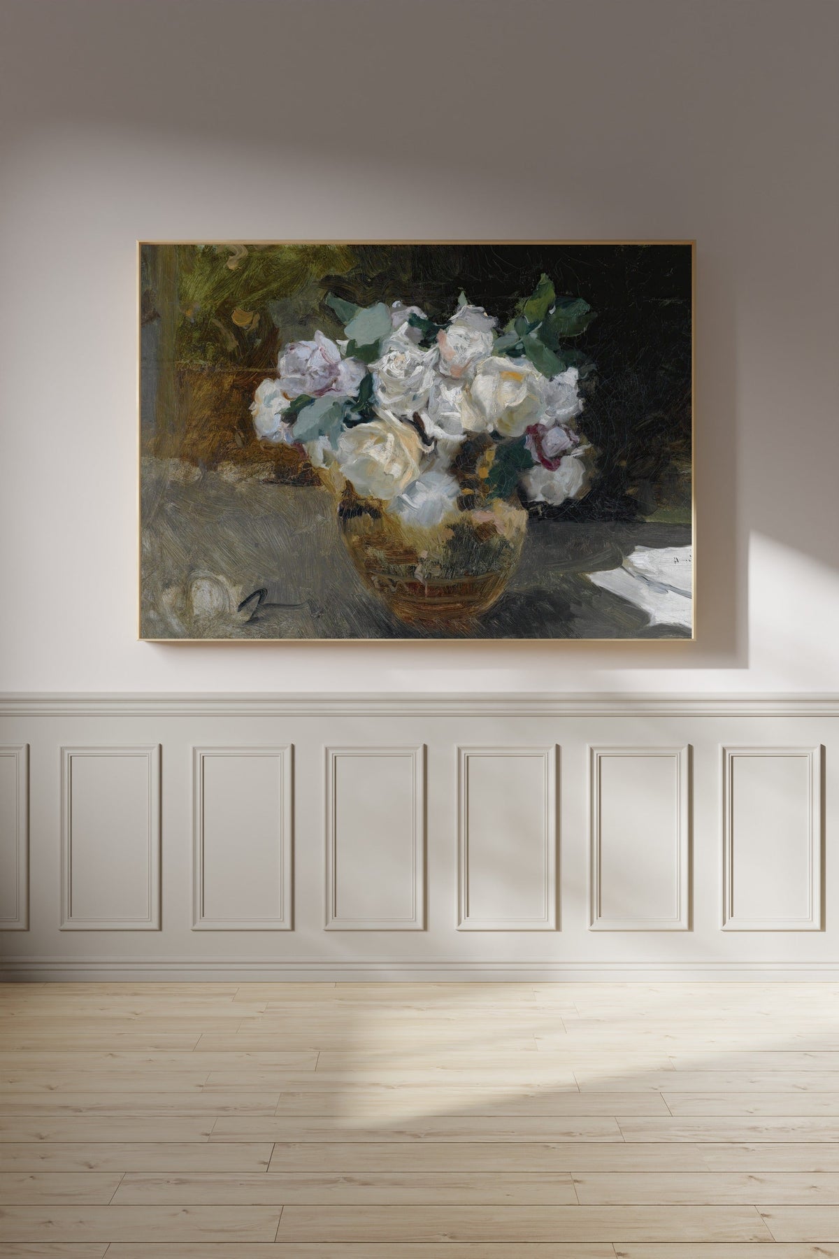 Joaquín Sorolla — Bouquet of White Roses (Bodegón de rosas blancas) | Fine Art Print - 9ArtPrints