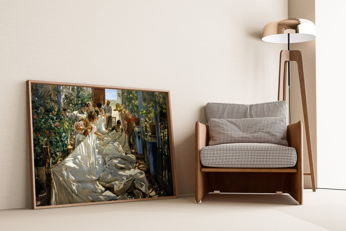 Joaquín Sorolla — Sewing the Sail | Fine Art Print - 9ArtPrints