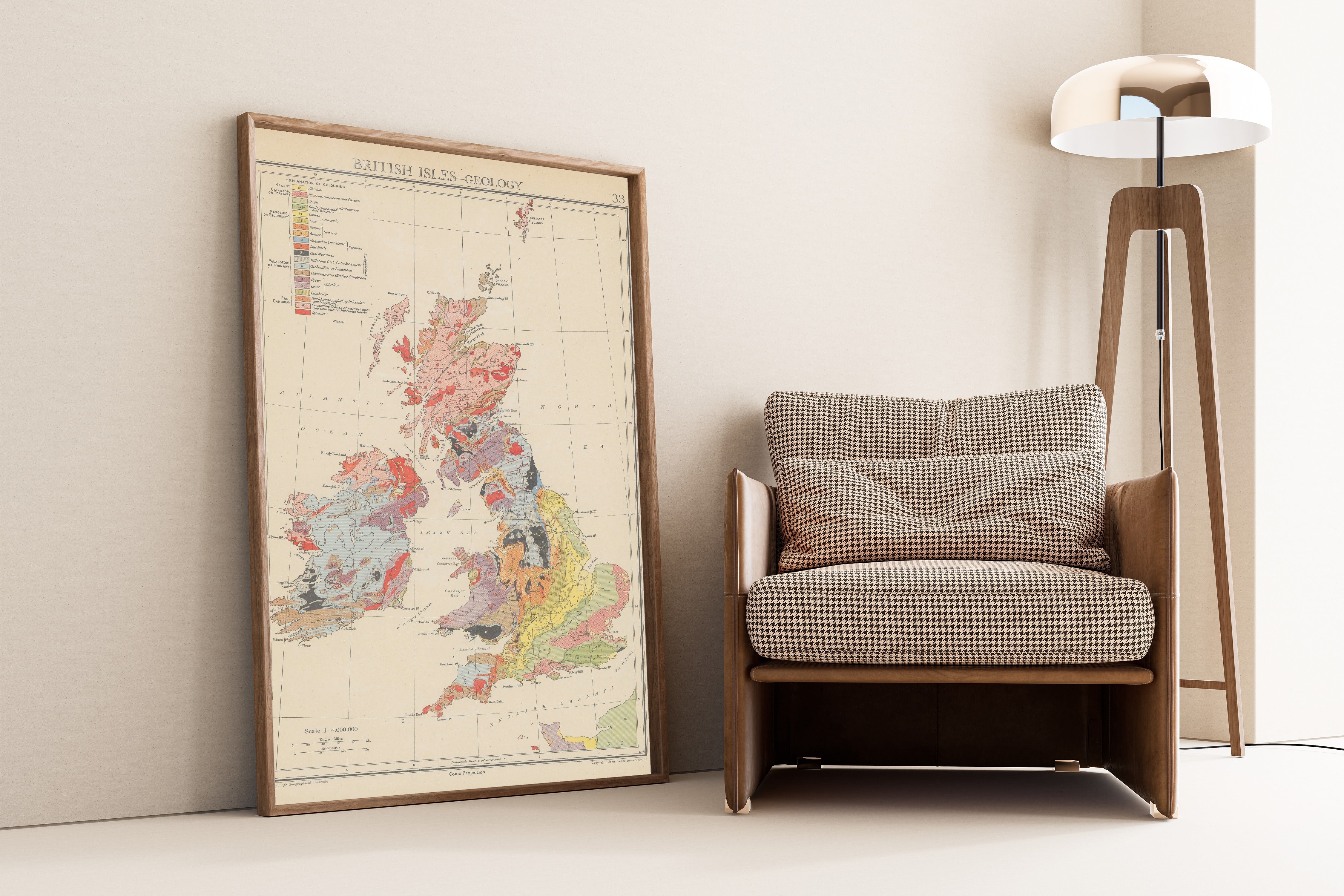 John George Bartholomew — British Isles Geology Map (1942) | Vintage Atlas Print - 9ArtPrints