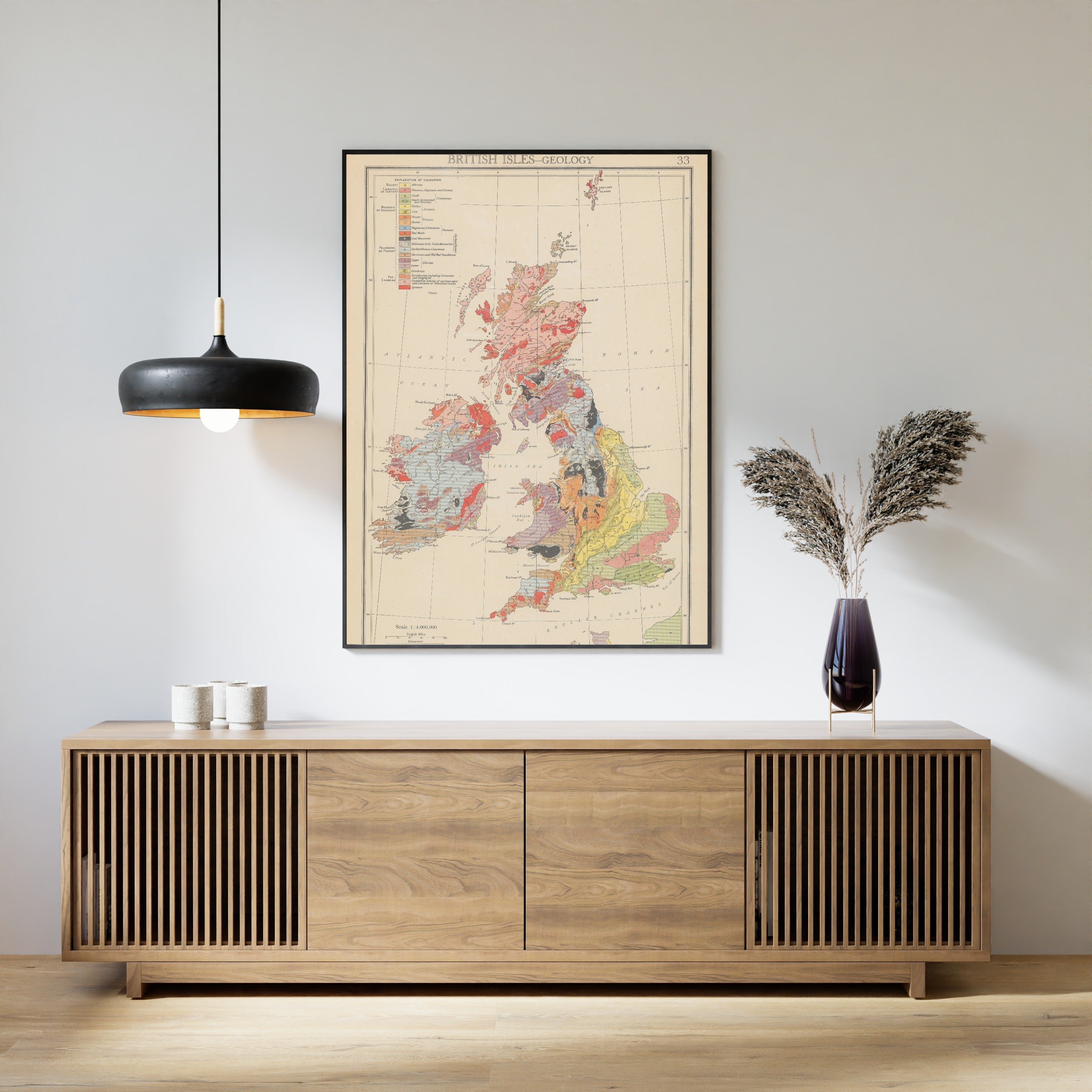 John George Bartholomew — British Isles Geology Map (1942) | Vintage Atlas Print - 9ArtPrints