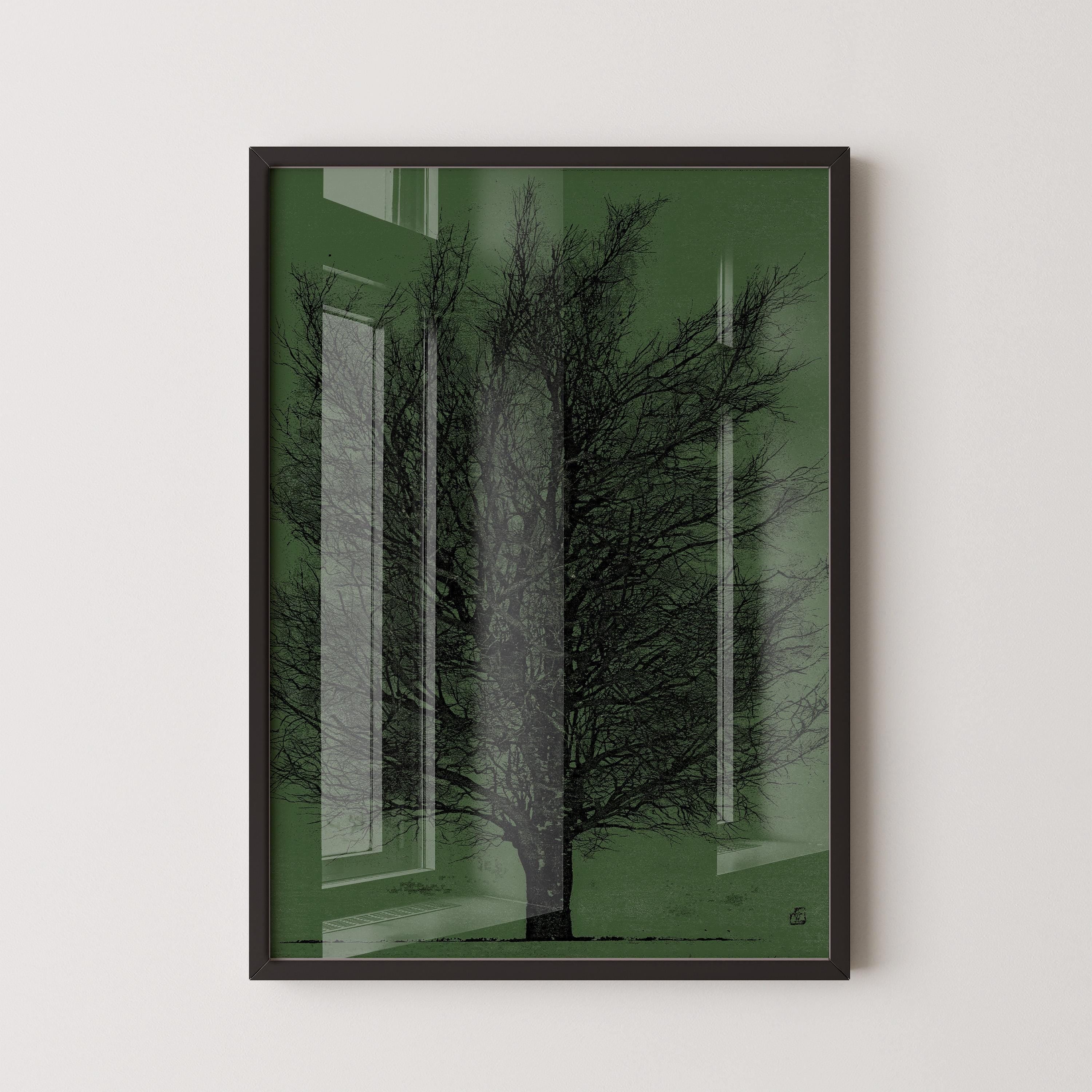 Joichi Hoshi - Tree Black and Green (Remix) | PRINT | Vintage Japanese Woodblock Art |