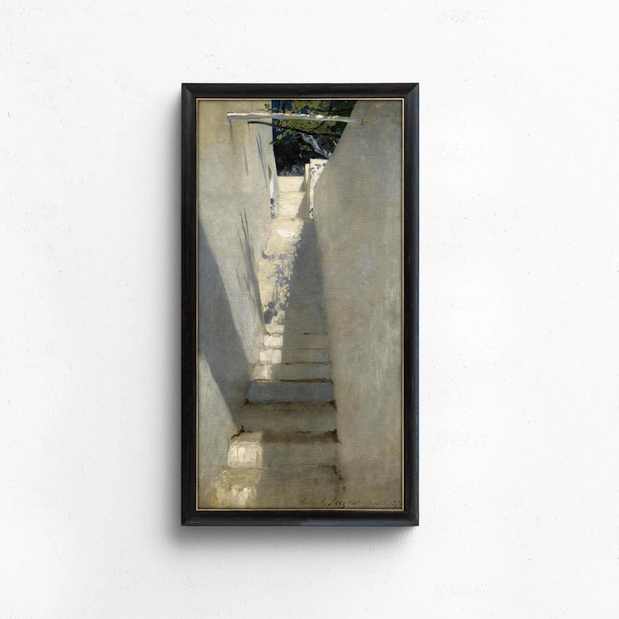 Jonathan Singer Sargent Print: Staircase in Capri, Vintage Fine Art - 9ArtPrints