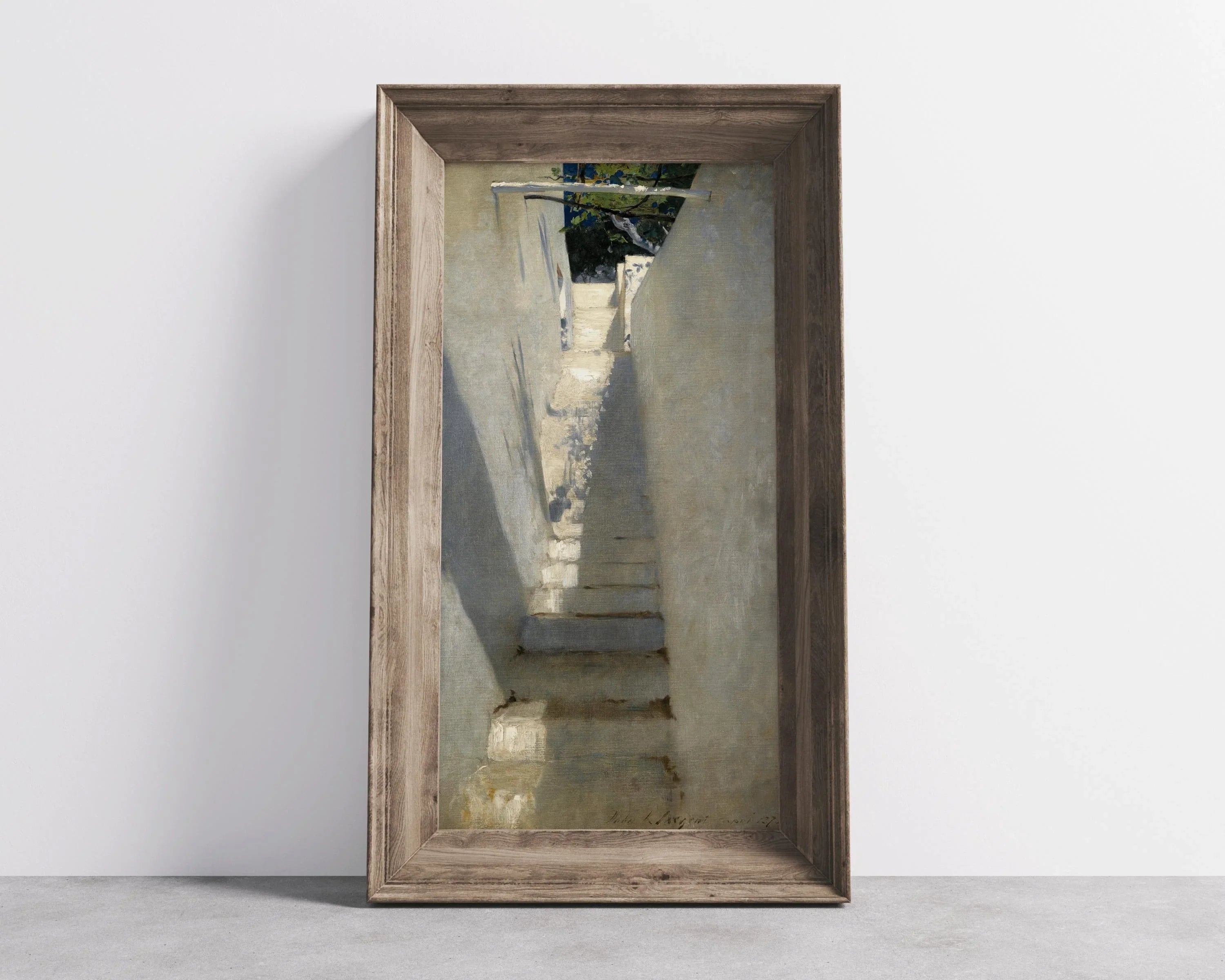 Jonathan Singer Sargent Print: Staircase in Capri, Vintage Fine Art - 9ArtPrints