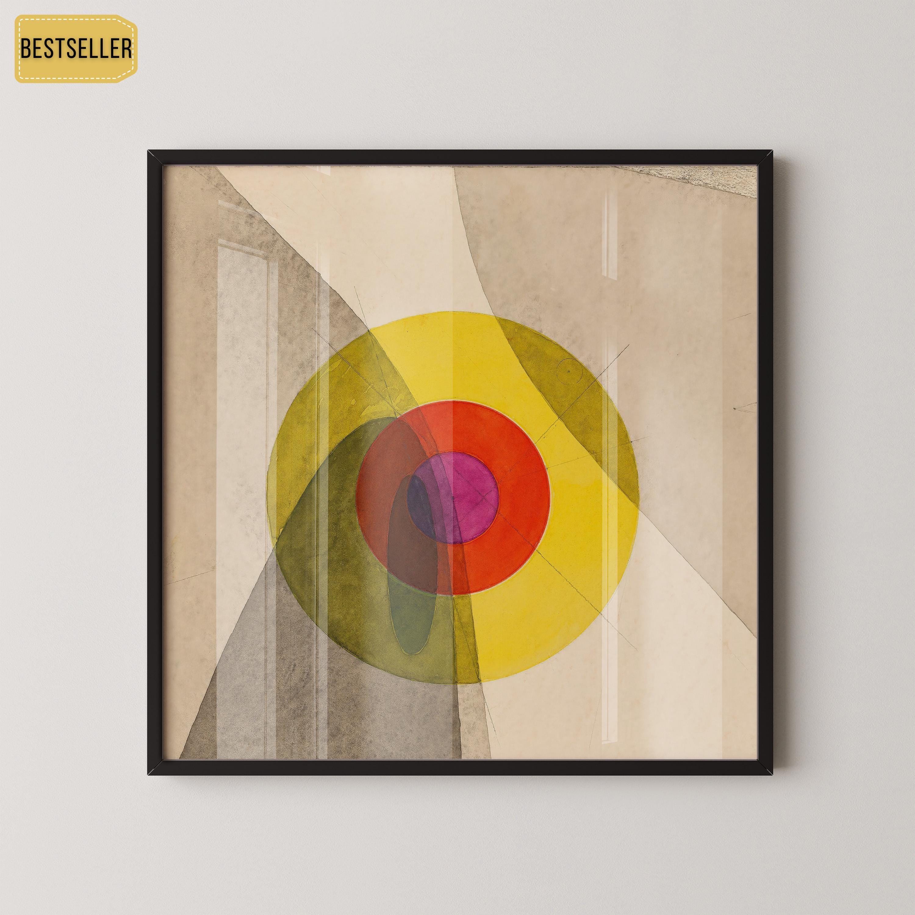 Joost Schmidt for Bauhaus PRINT - Vintage Mid - century Modern Abstract Art Print in Yellow (available handframed) 1x1 - 9ArtPrints