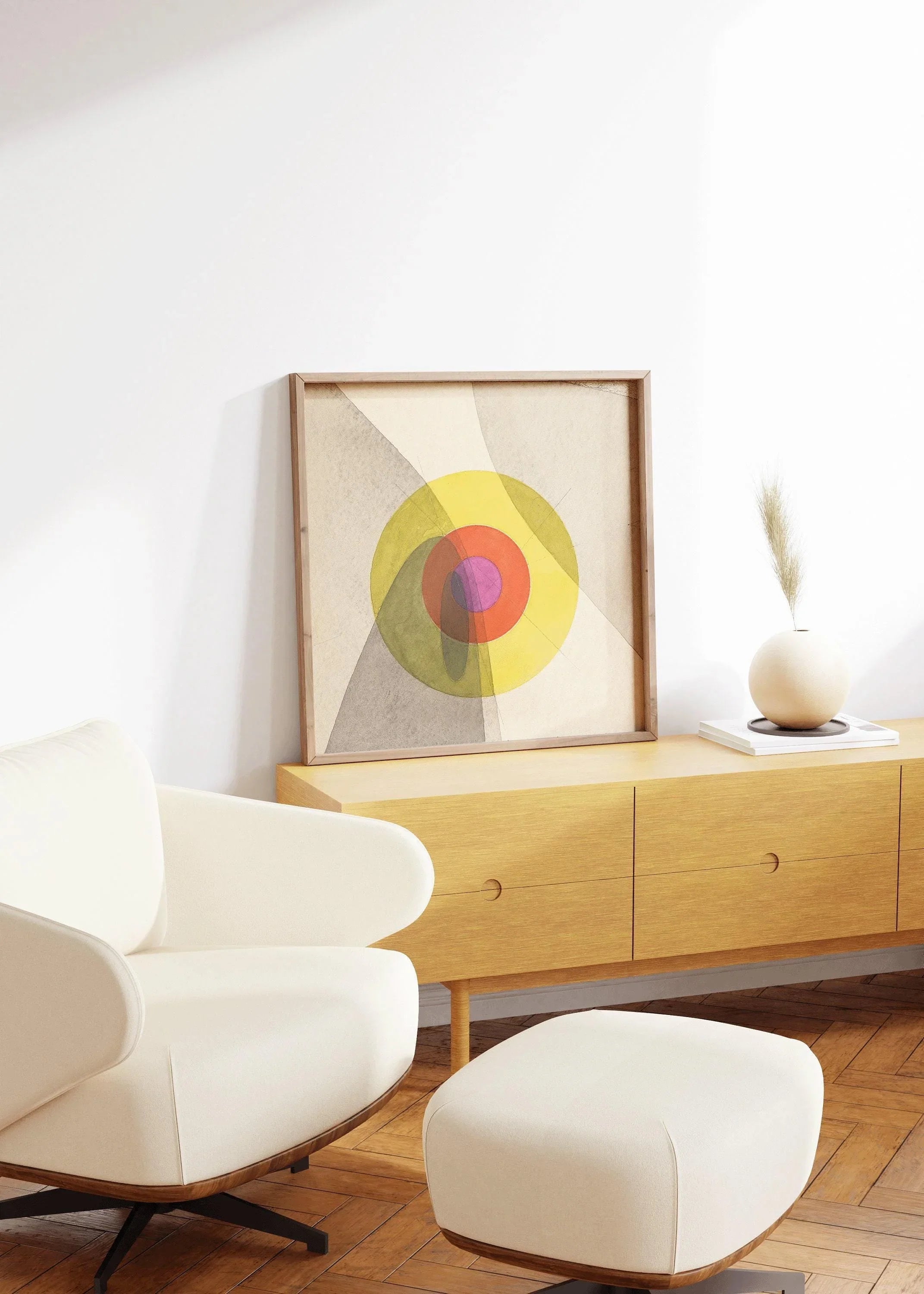 Joost Schmidt for Bauhaus PRINT - Vintage Mid - century Modern Abstract Art Print in Yellow (available handframed) 1x1 - 9ArtPrints