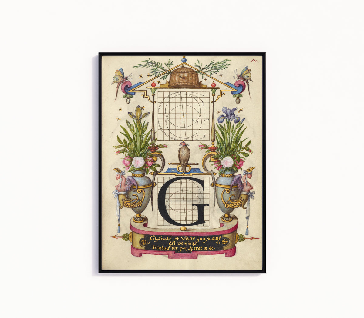 Joris Hoefnagel — Guide for Constructing the Letter G | Illuminated Calligraphy Print