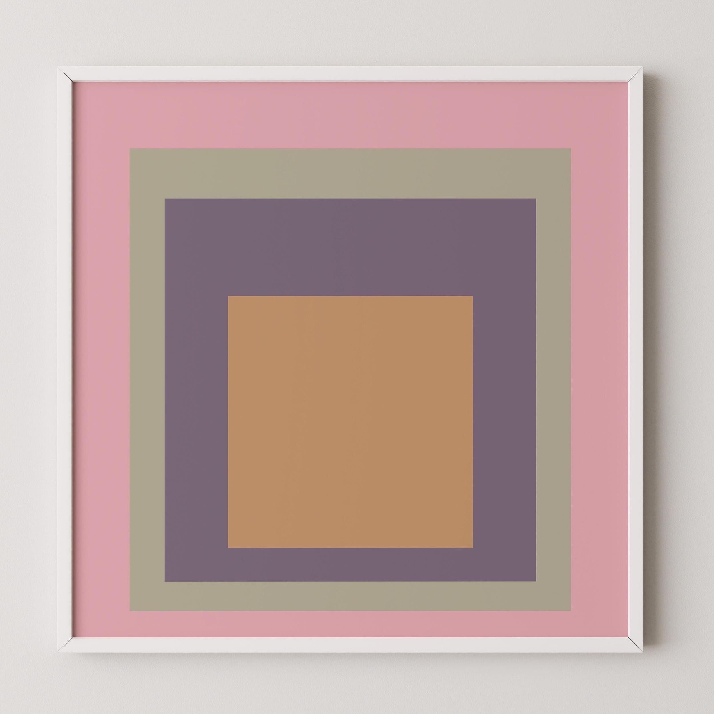 Josef Albers Inspired ‘Comfort’ Homage to the Square Giclée Print: Mid - Century Modern Art - 9ArtPrints
