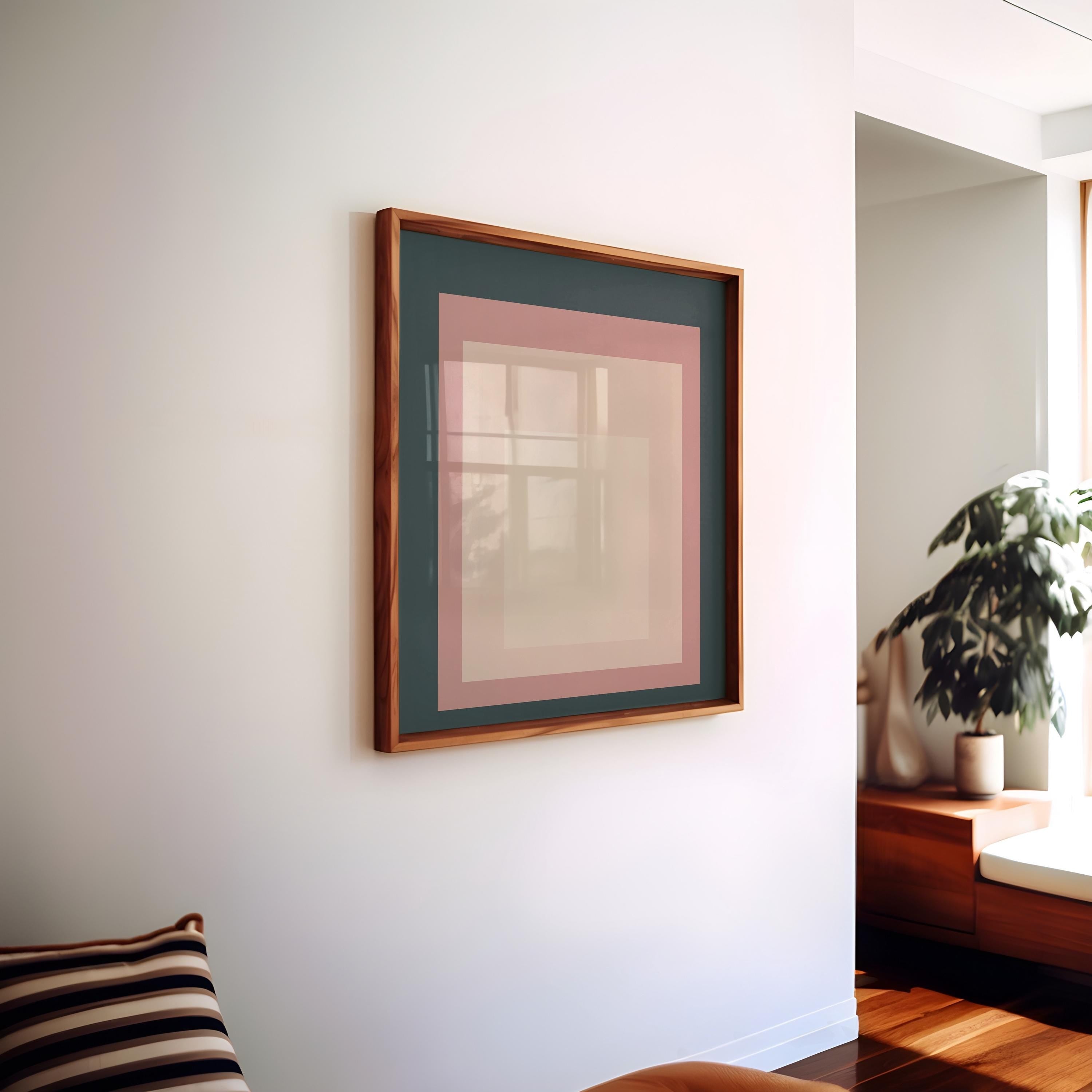 Josef Albers Inspired 'Debonair' Giclée Print: Mid - Century Modern Art, Framed Option (1x1) - 9ArtPrints