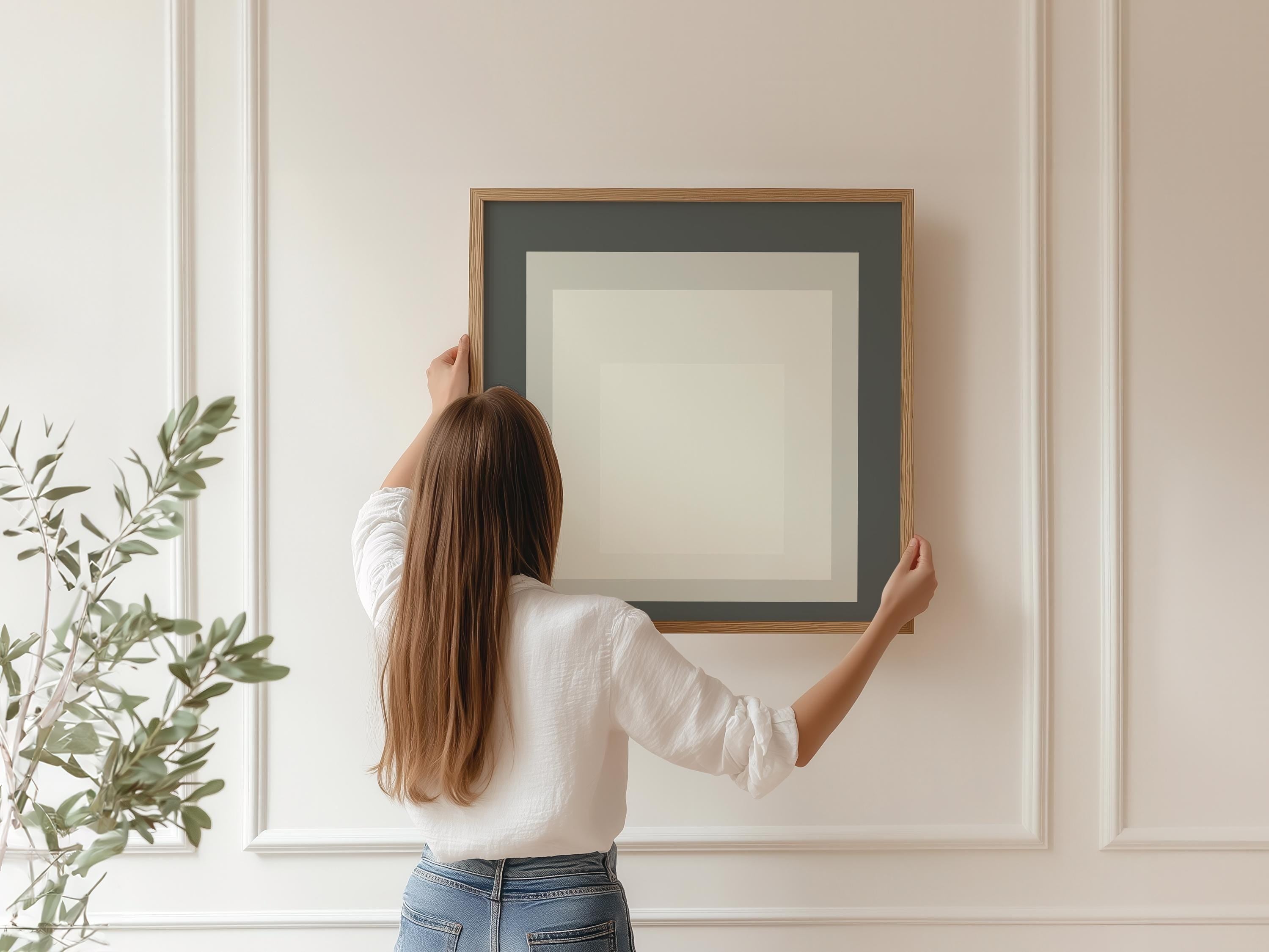 Josef Albers Inspired ‘Elegy’ Print: Mid - Century Modern Art, Sage Green and Gray - 9ArtPrints