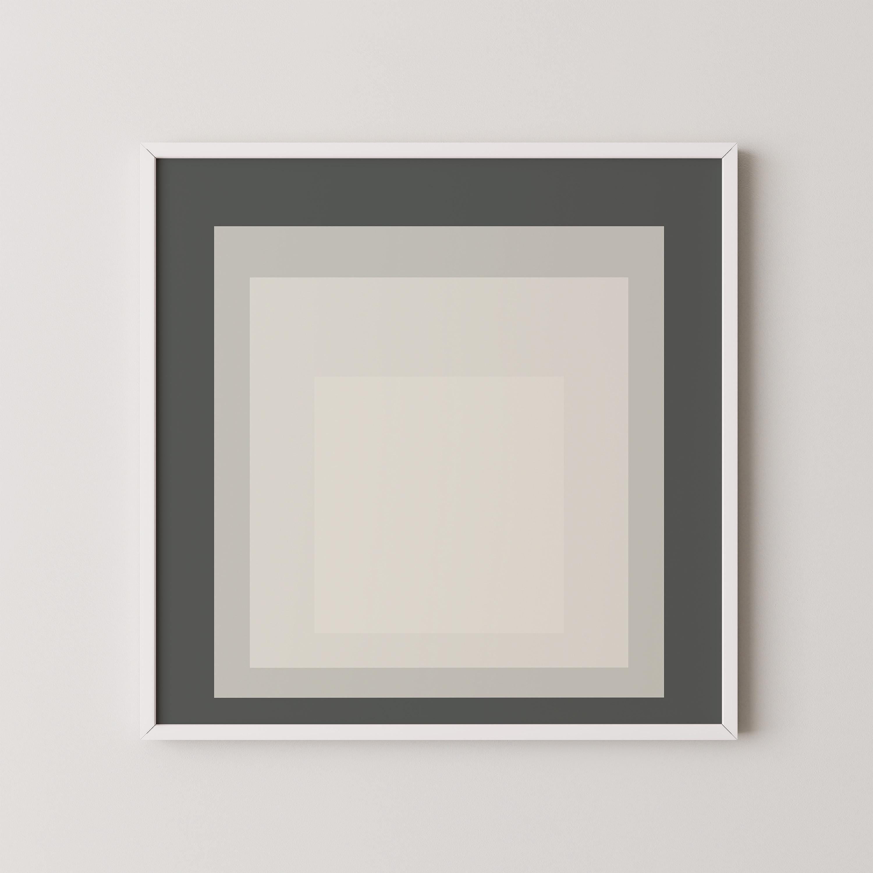 Josef Albers Inspired ‘Elegy’ Print: Mid - Century Modern Art, Sage Green and Gray - 9ArtPrints