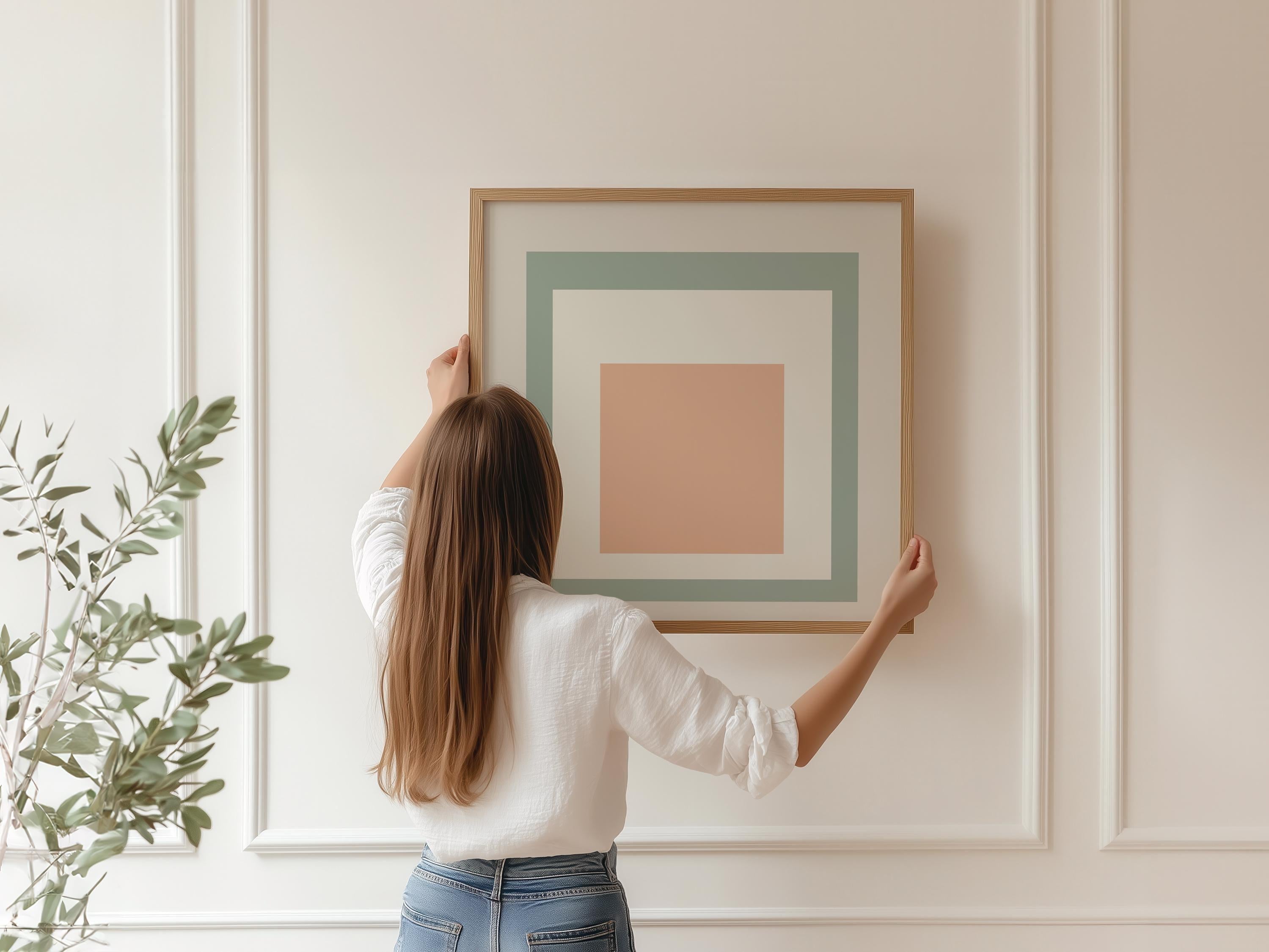 Josef Albers Inspired 'Grass Jelly' Giclée Print: Mid - Century Modern Homage to the Square (1x1) - 9ArtPrints