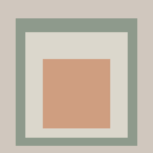 Josef Albers Inspired 'Grass Jelly' Giclée Print: Mid - Century Modern Homage to the Square (1x1) - 9ArtPrints