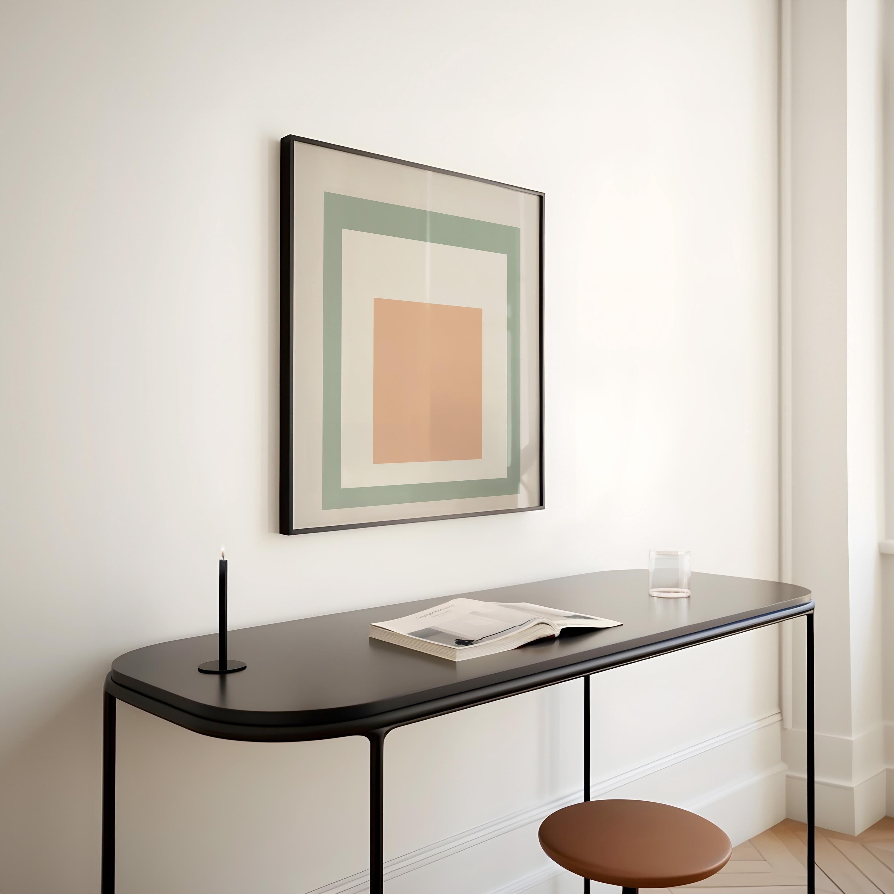 Josef Albers Inspired 'Grass Jelly' Giclée Print: Mid - Century Modern Homage to the Square (1x1) - 9ArtPrints