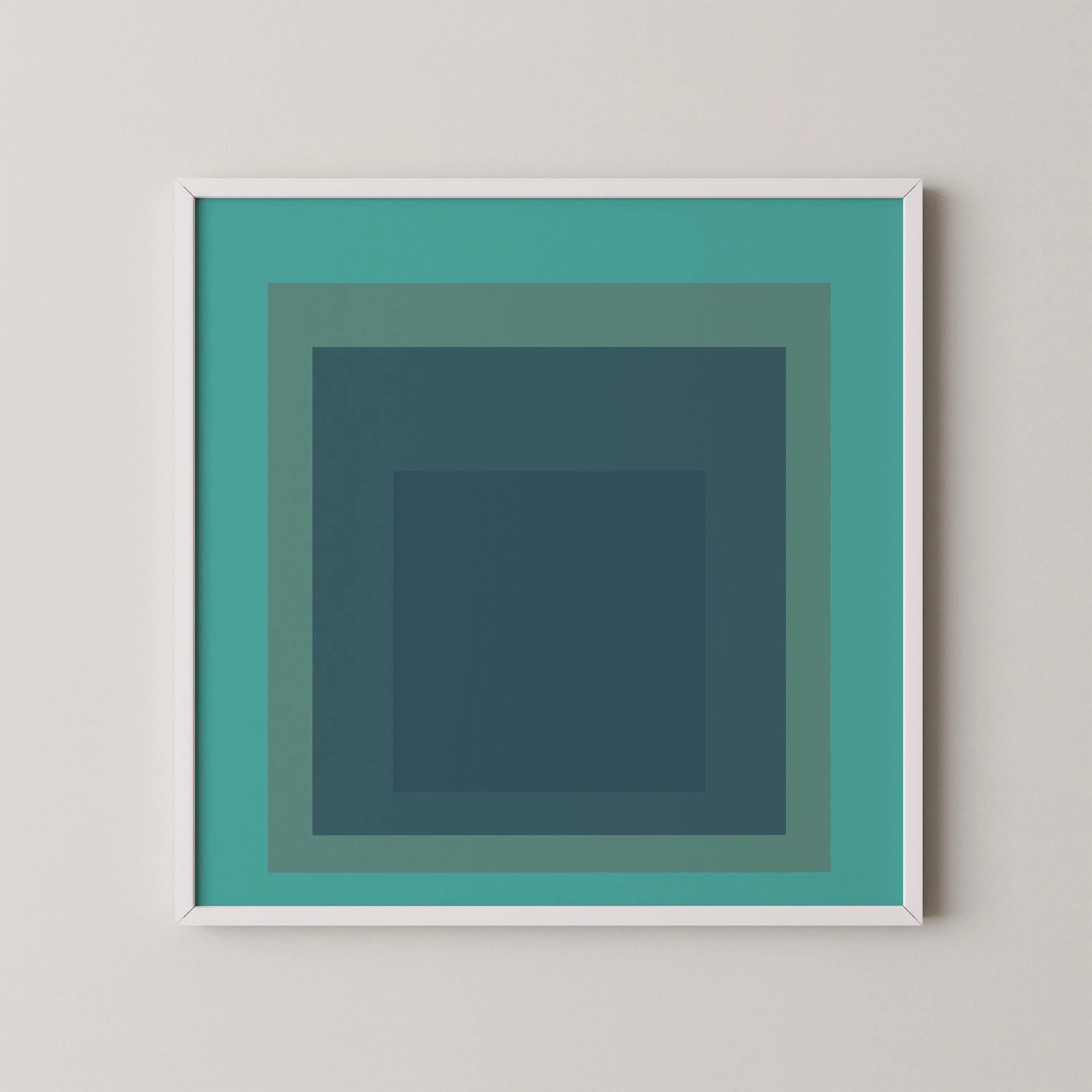 Josef Albers Inspired 'Meadow' Giclee Print: Mid - Century Modern Art, Mint Green - 9ArtPrints