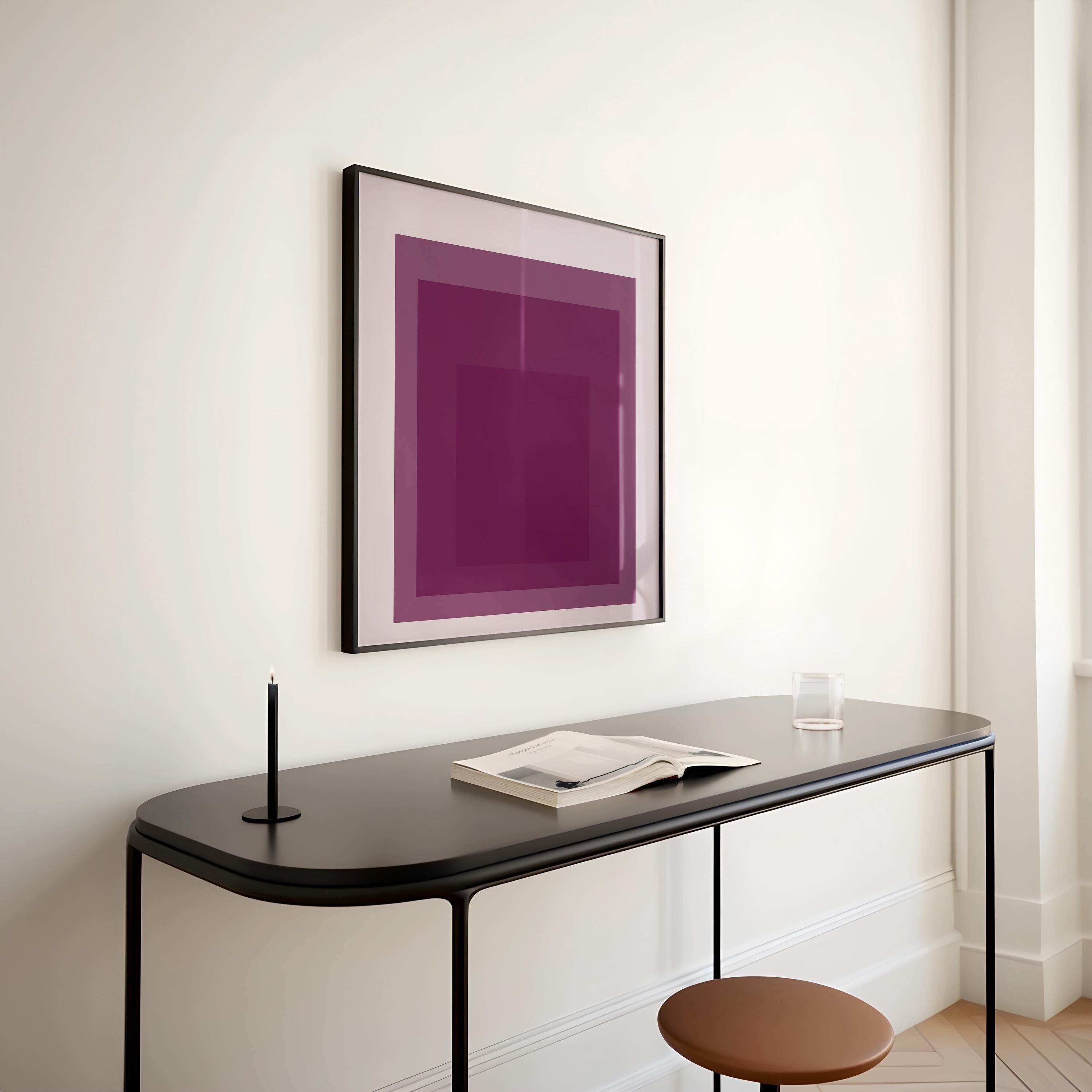 Josef Albers Inspired ‘Plum’ Art Print: Mid - Century Modern Giclée Print (1x1) - 9ArtPrints