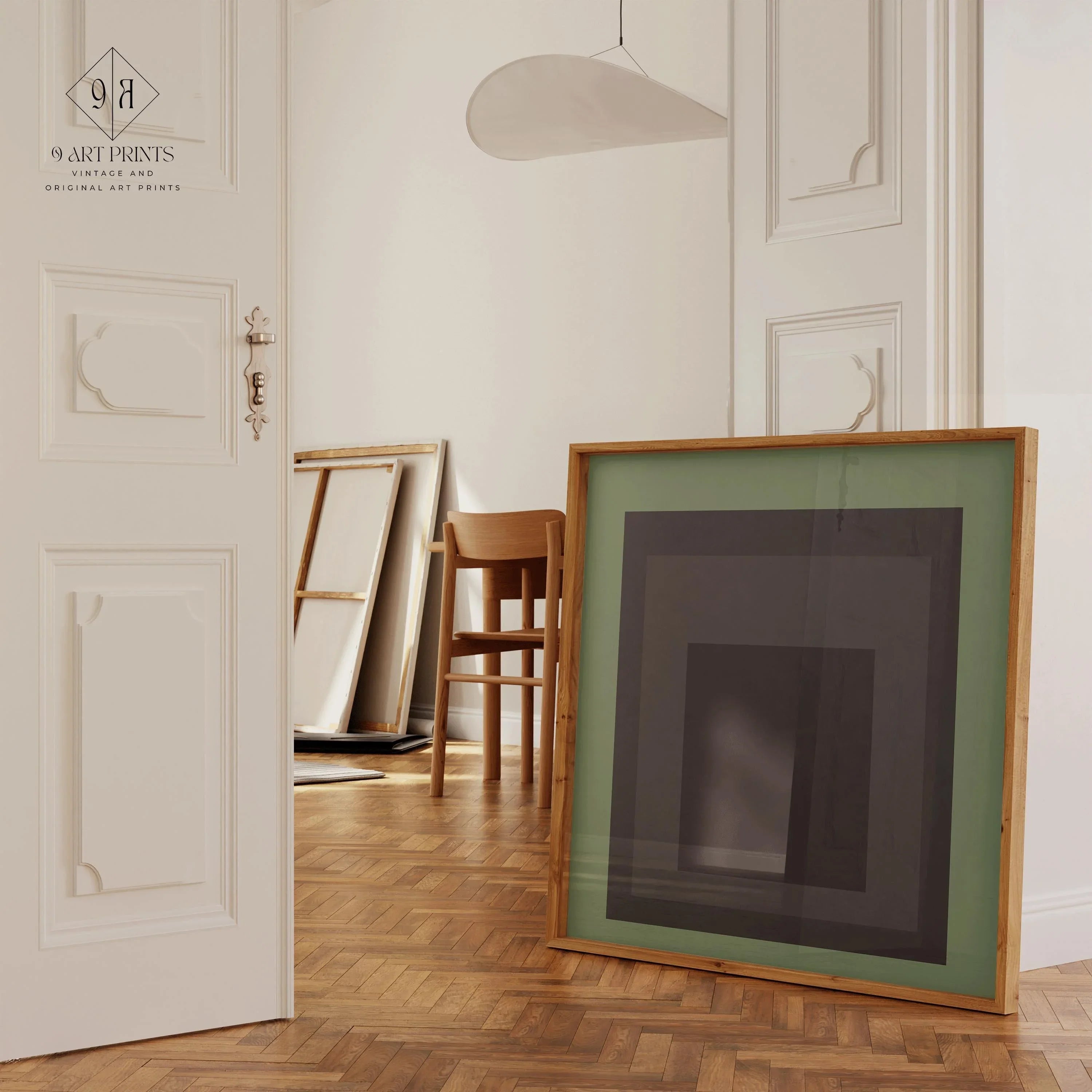 Josef Albers Inspired 'Sleep' Giclee Print: Mid - Century Modern Art, Handframed Option - 9ArtPrints