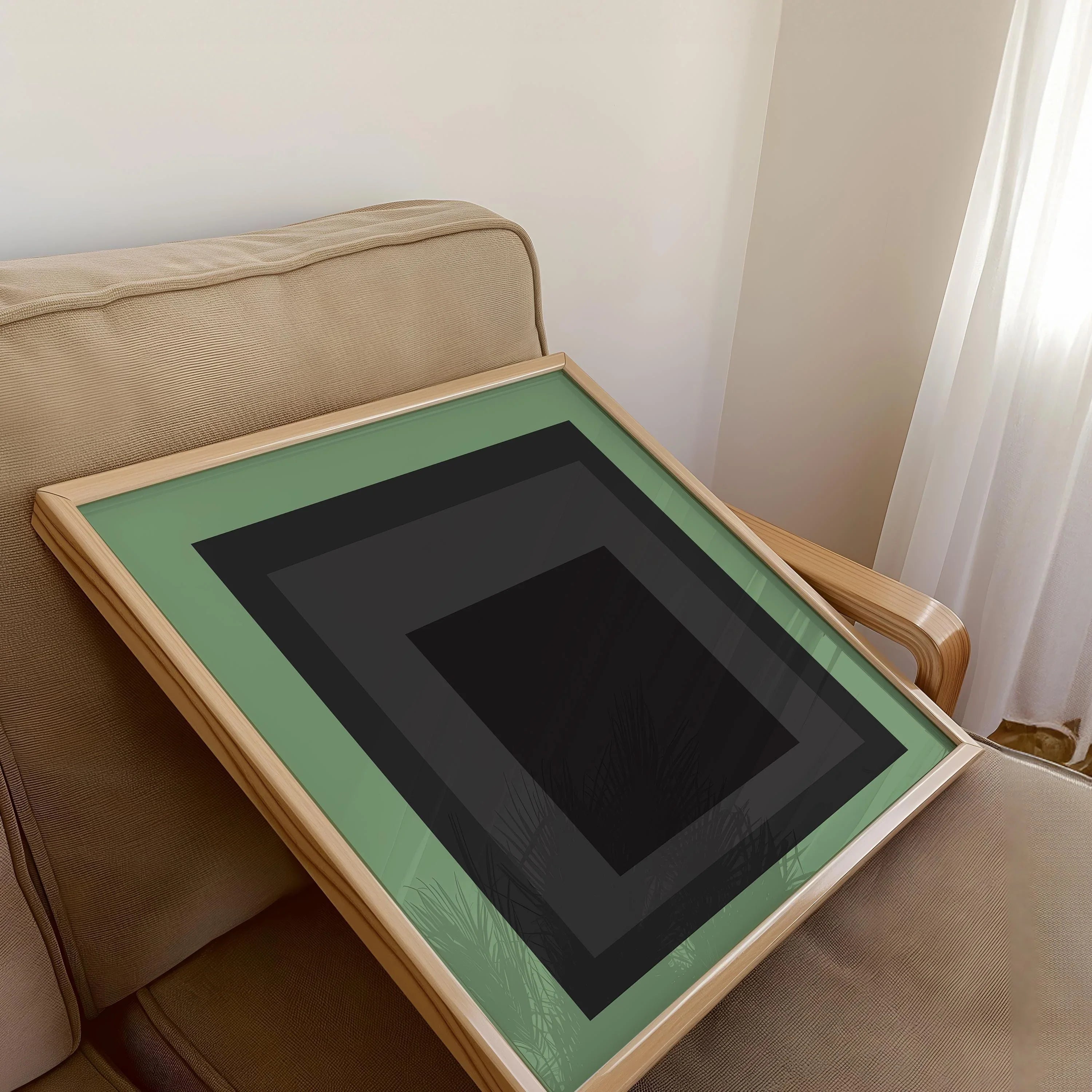 Josef Albers Inspired 'Sleep' Giclee Print: Mid - Century Modern Art, Handframed Option - 9ArtPrints