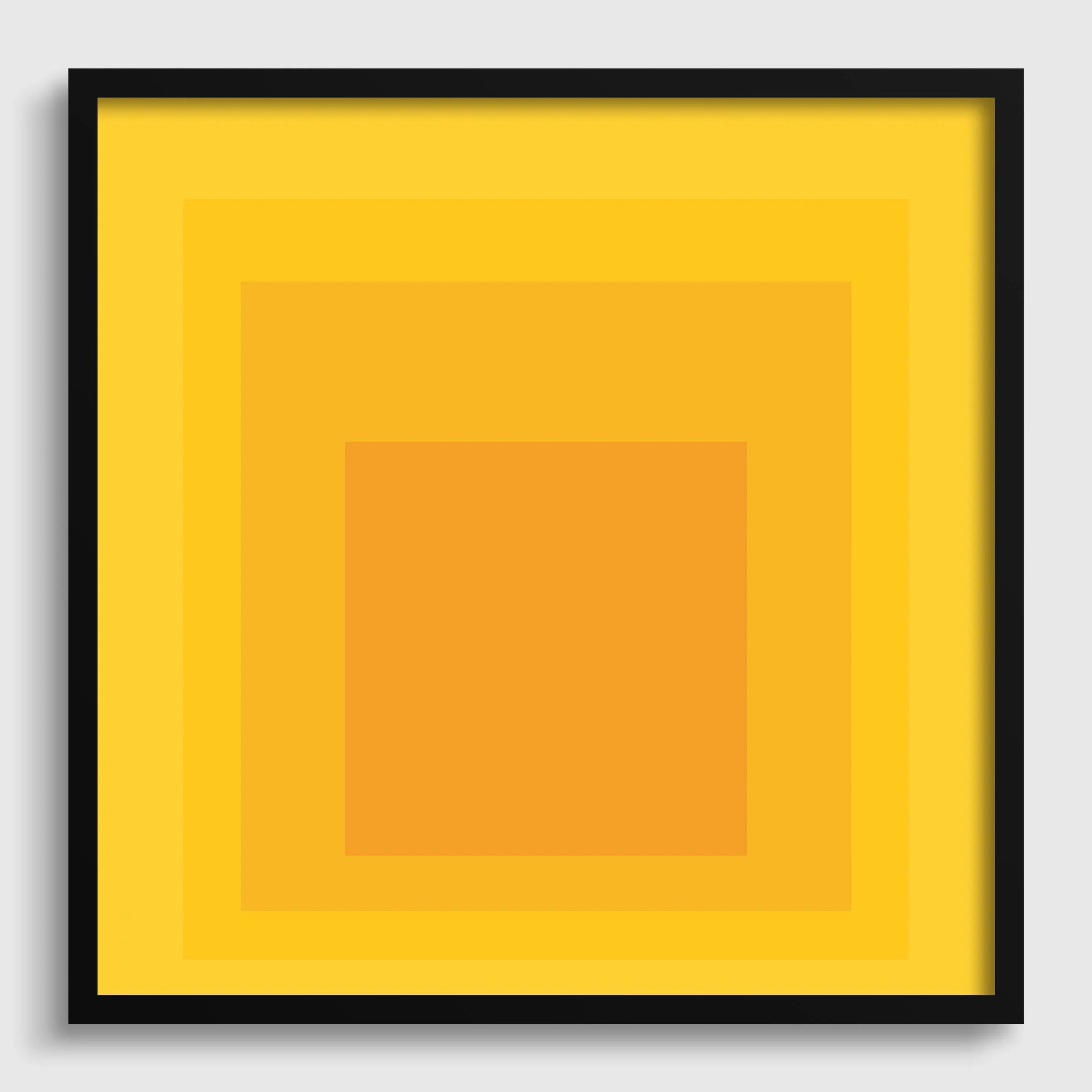 Josef Albers Inspired Taos Giclee Print: Mid - Century Modern Art, 'Homage to the Square' Yellow & Orange - 9ArtPrints