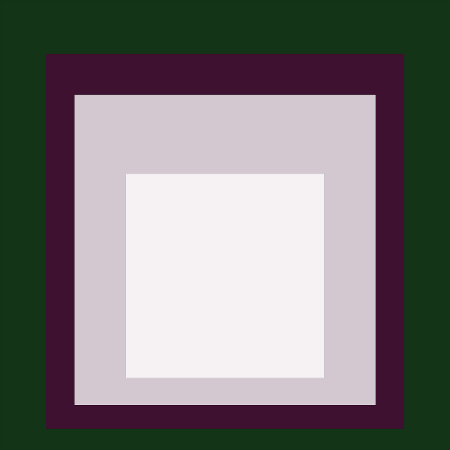 Josef Albers Inspired 'Temple' Giclee Print: Mid - Century Modern Art, Green Purple White - 9ArtPrints