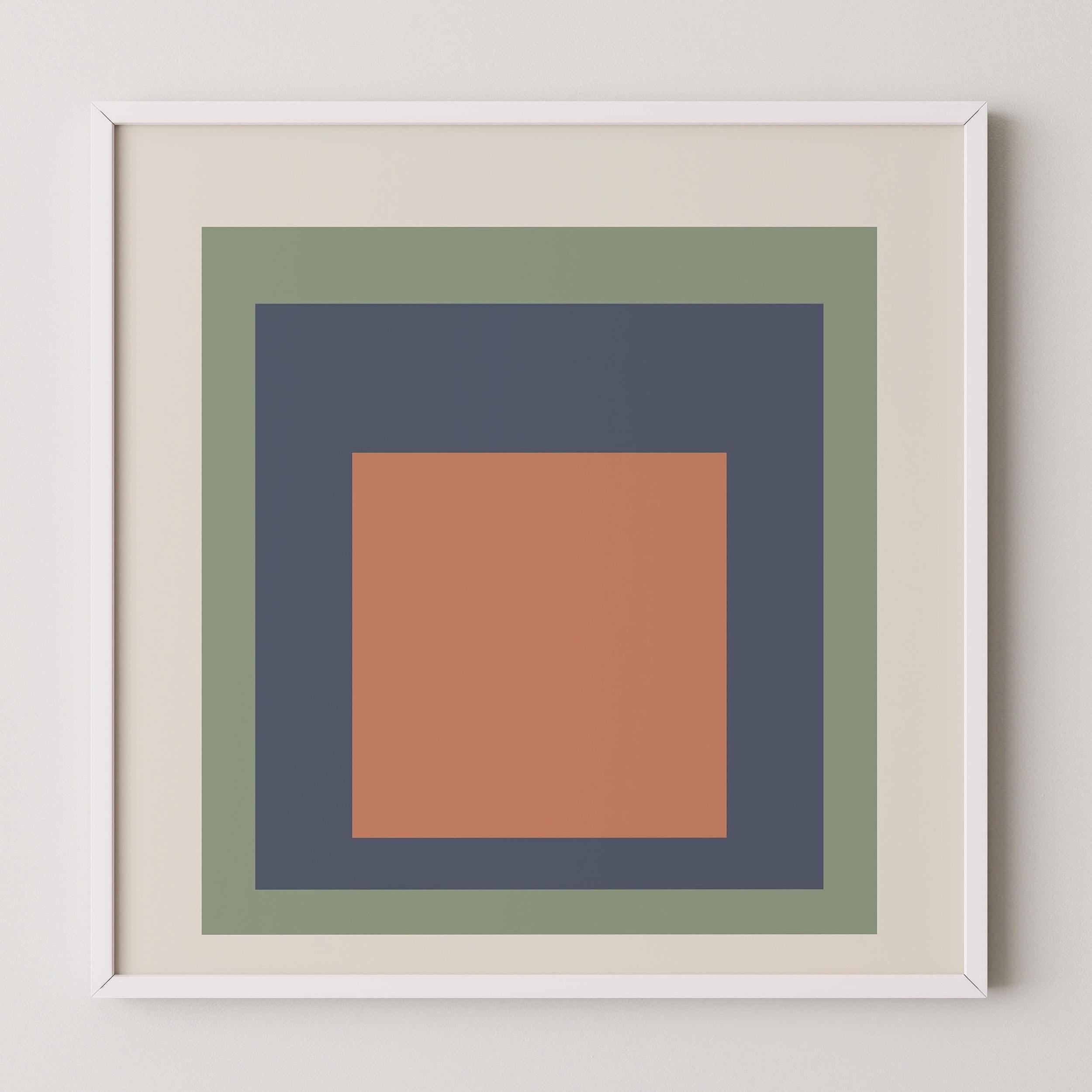 Josef Albers Inspired ‘Tethys’ Giclée Print: Mid - Century Modern Art, Mint Green (1x1) - 9ArtPrints