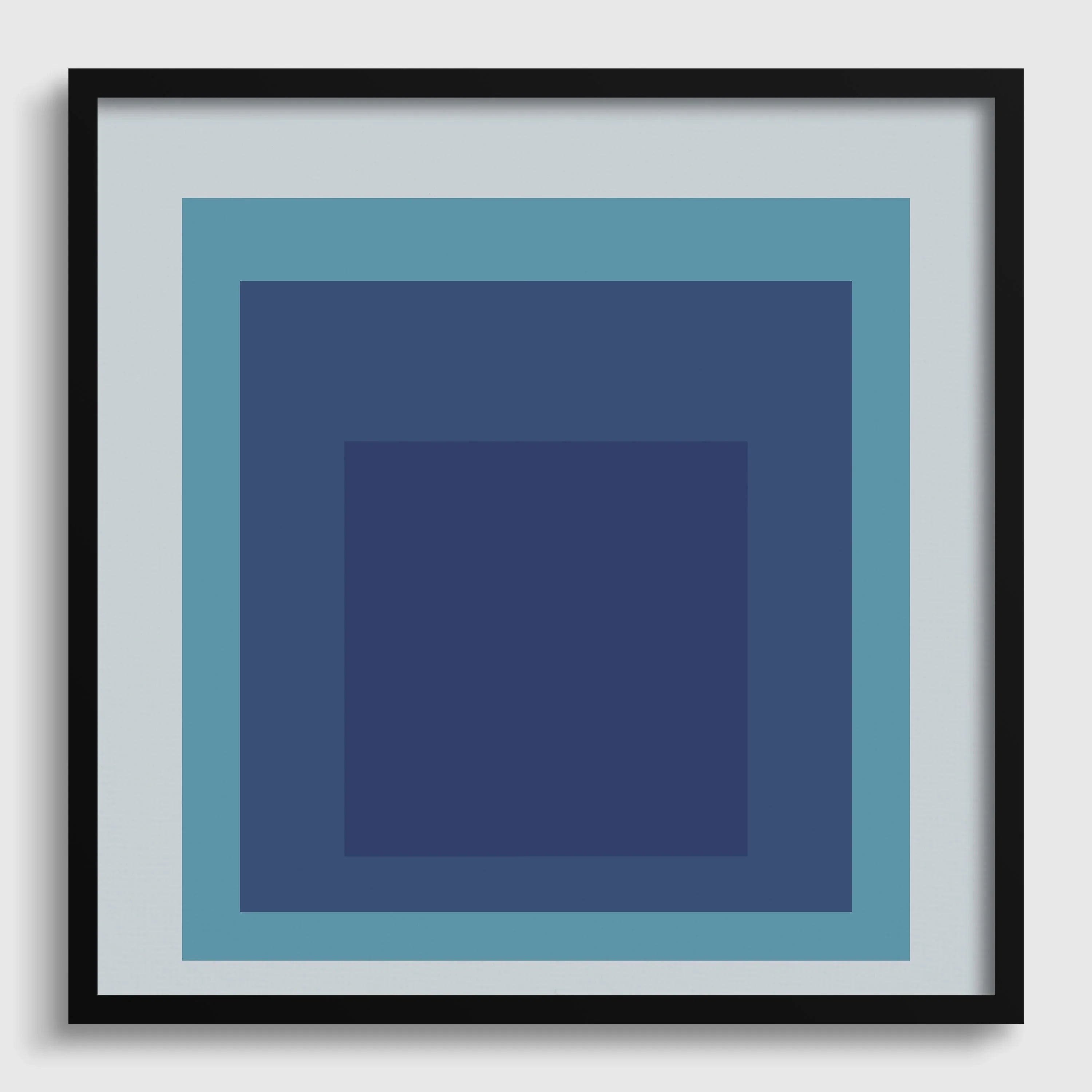 Josef Albers Inspired 'Tide' Giclee Print: Mid - Century Modern Art, Mint Blue - 9ArtPrints