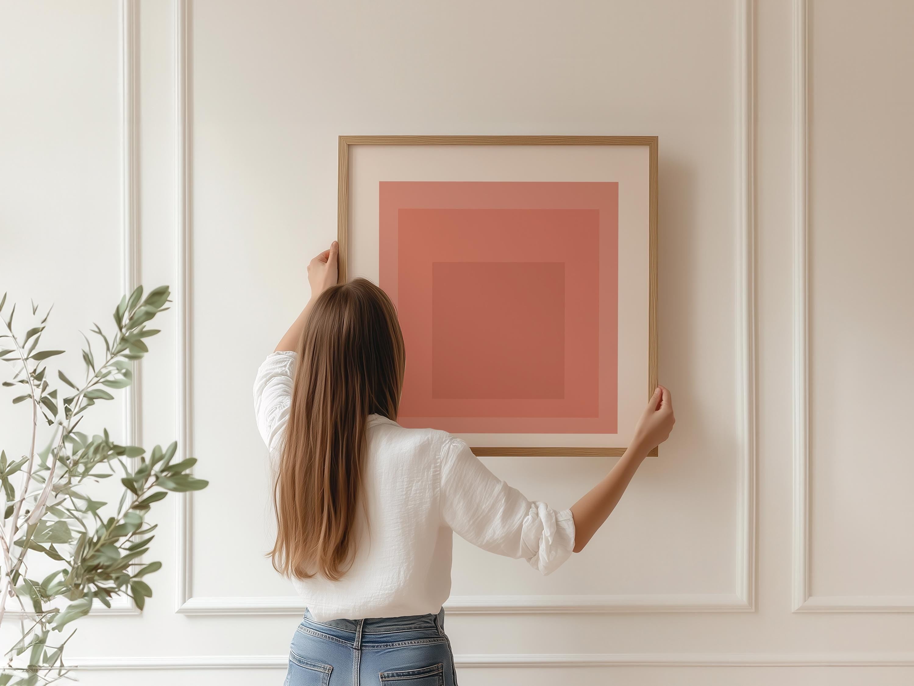 Josef Albers Inspired ‘Tiger Lily’ Giclée Print: Mid - Century Modern Square Art (1x1) - 9ArtPrints