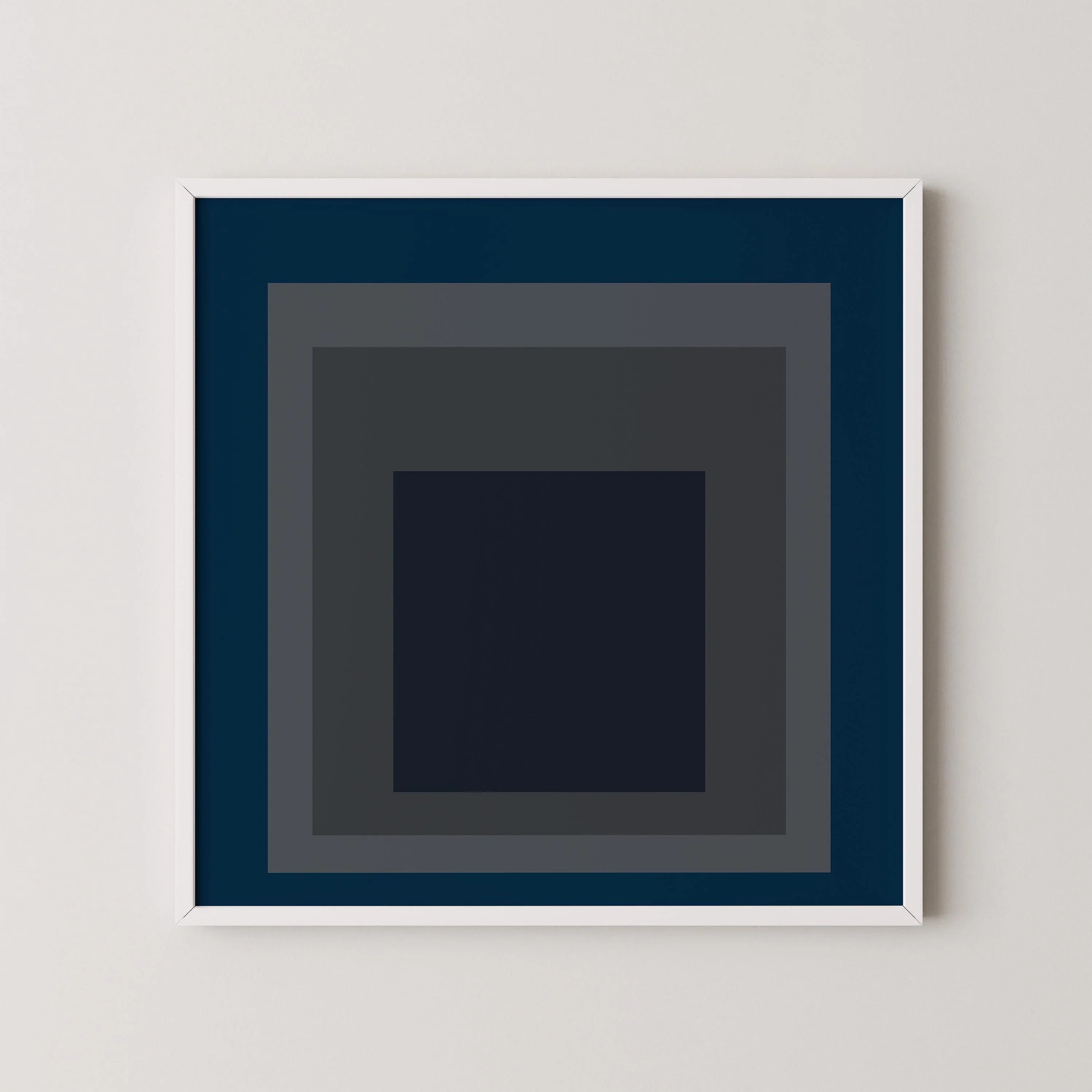 Josef Albers 'Pureheart' Giclee Print: Mid - Century Modern Art, Blue & Gray 'Homage to the Square' - 9ArtPrints