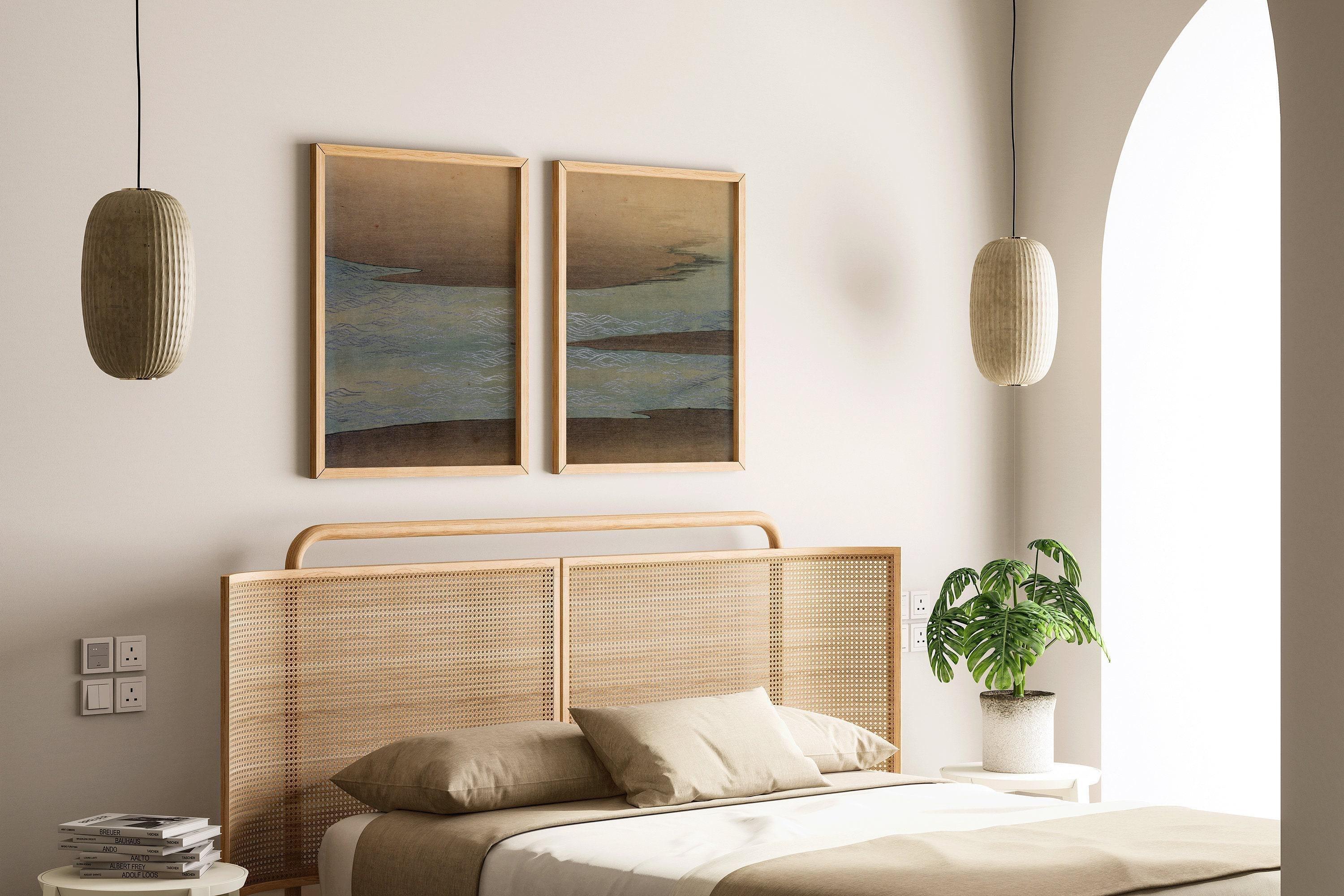 Kamisaka Sekka - Small Waves | | STATEMENT DUO Vintage Japanese Woodblock Neutral Wabi - Sabi Japandi Art available framed - 9ArtPrints