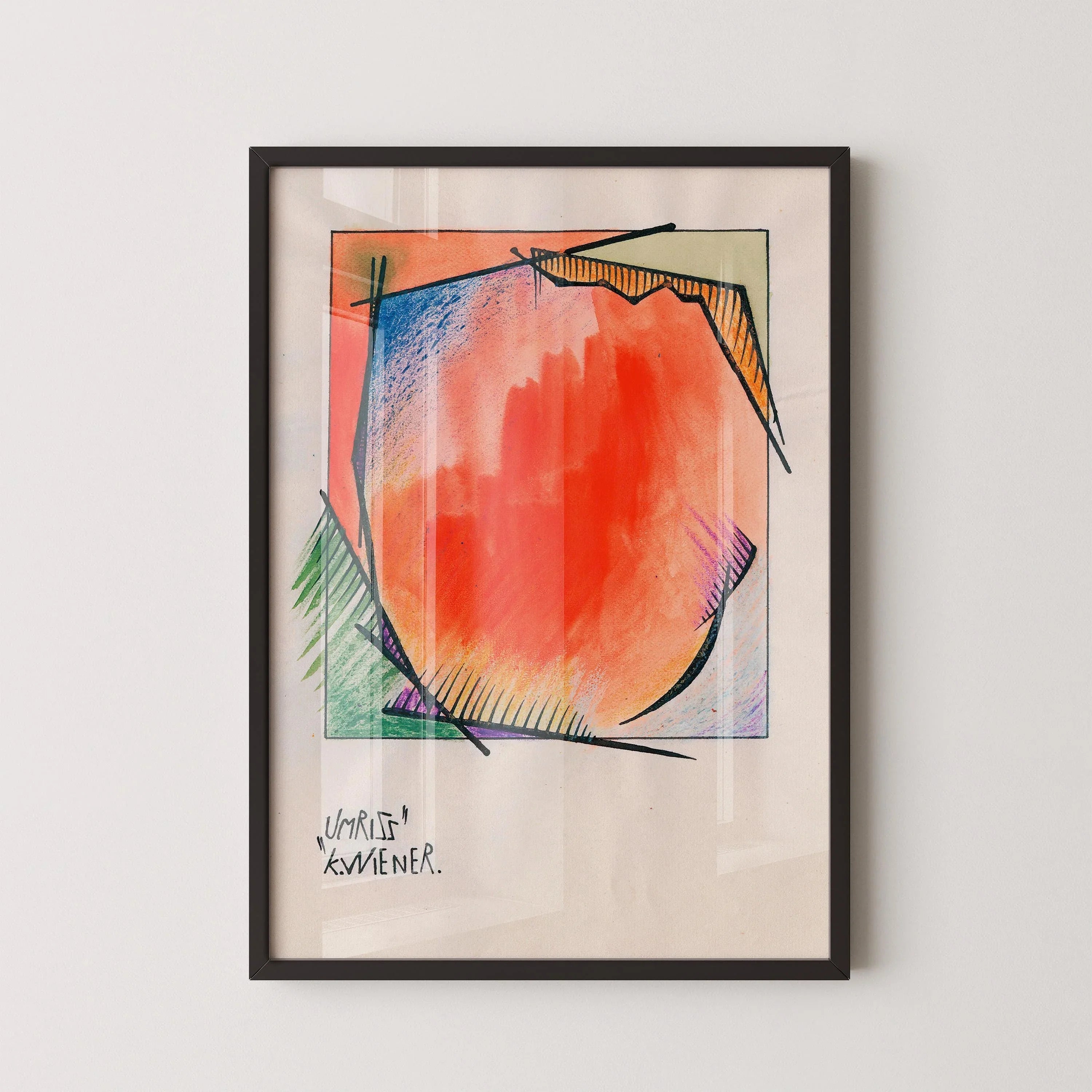 Karl Wiener - Umriss (Outline) | Modern Abstract Art (available handframed or unframed) - 9ArtPrints