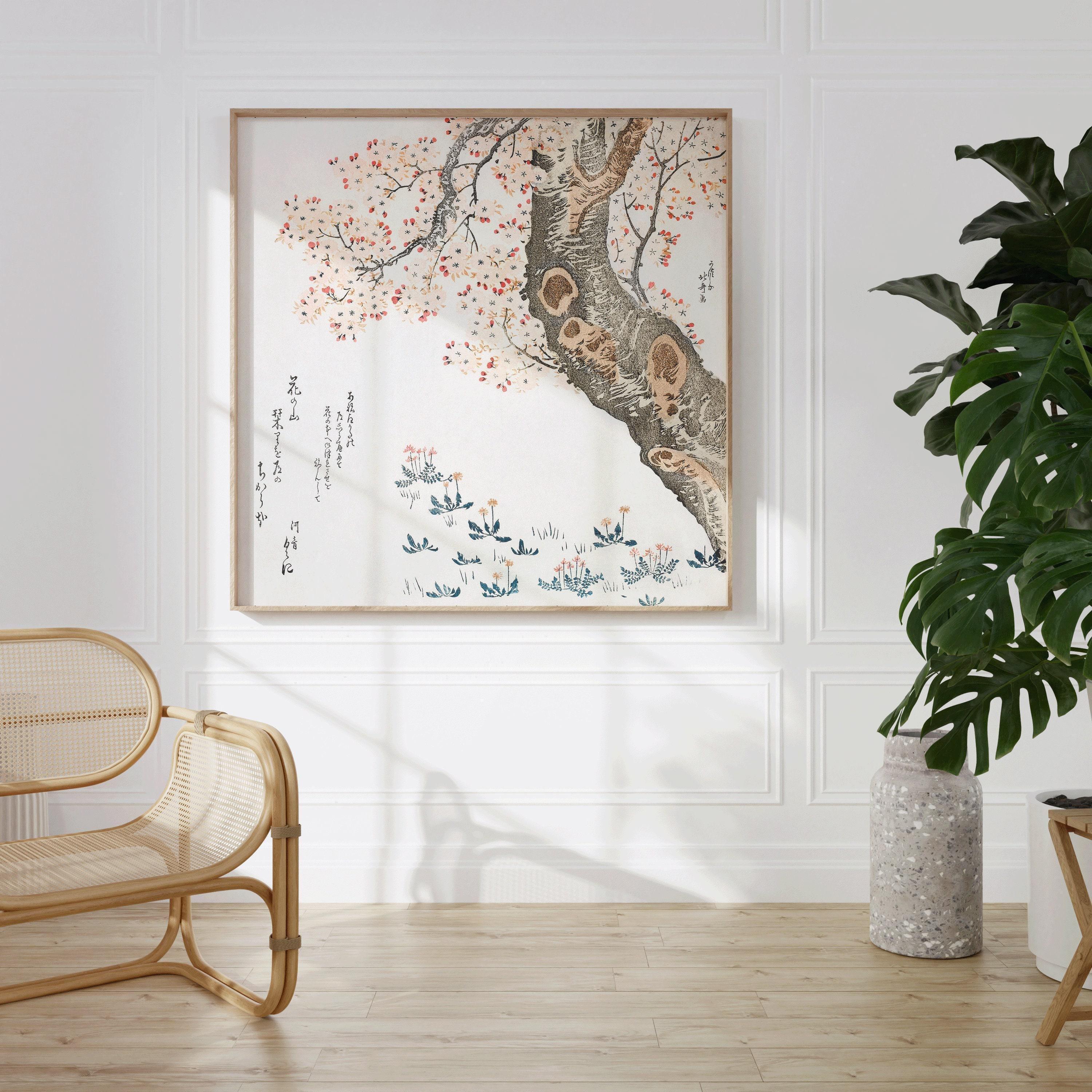 Katsushika Hokusai - Cherry Blossoms | PRINT | Vintage Japanese Calligraphy (available unframed) 1x1 - 9ArtPrints