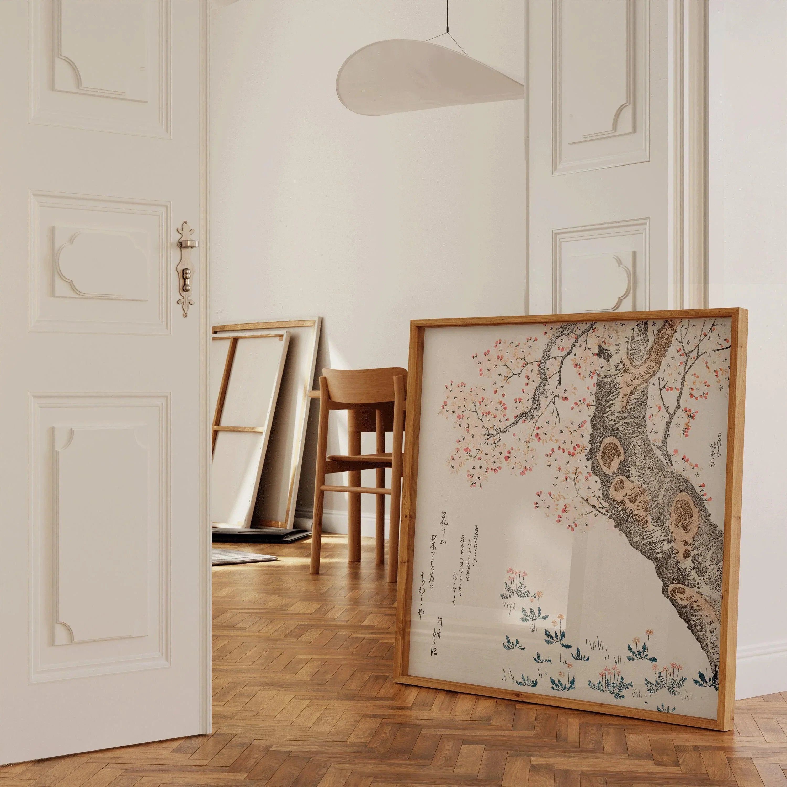 Katsushika Hokusai - Cherry Blossoms | PRINT | Vintage Japanese Calligraphy (available unframed) 1x1 - 9ArtPrints