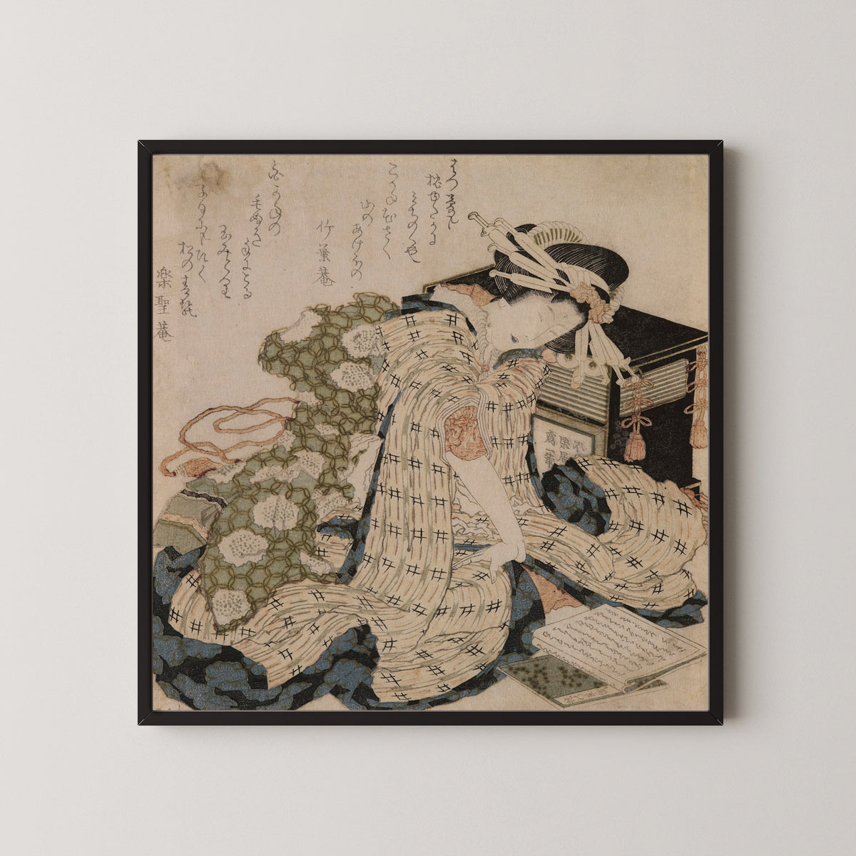 Katsushika Hokusai — Courtesan Asleep | Japanese Woodblock Print (Ukiyo-e)