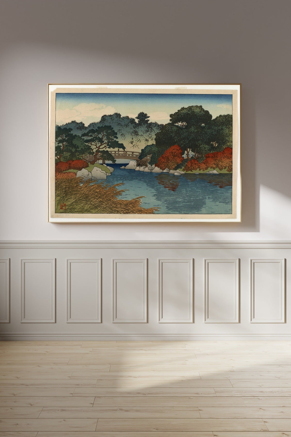 Kawase Hasui — Autumn Garden, Mitsubishi Villa at Fukagawa | Japanese Woodblock Print (Shin Hanga) - 9ArtPrints